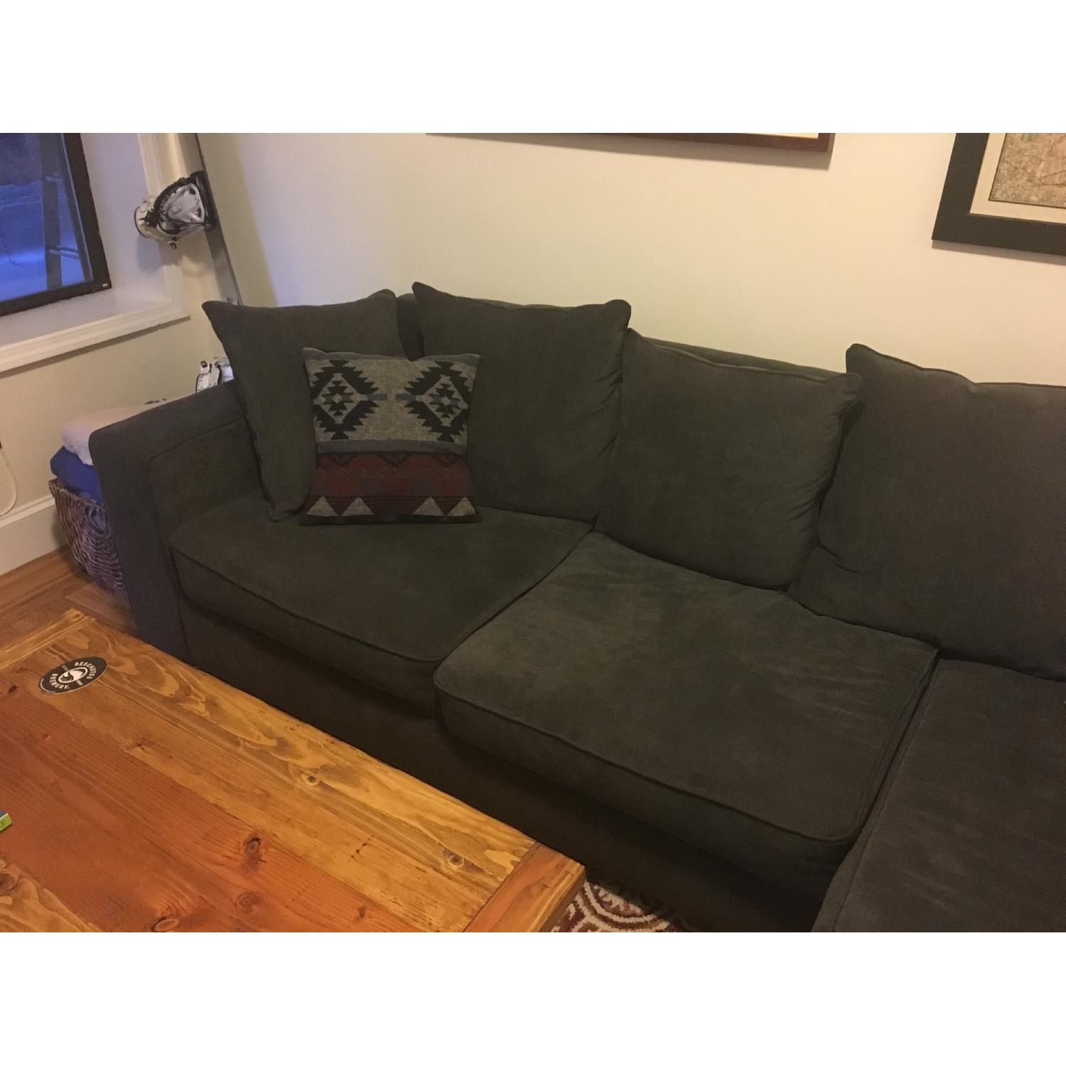Blue/Gray Chaise Sectional Sofa - image-1