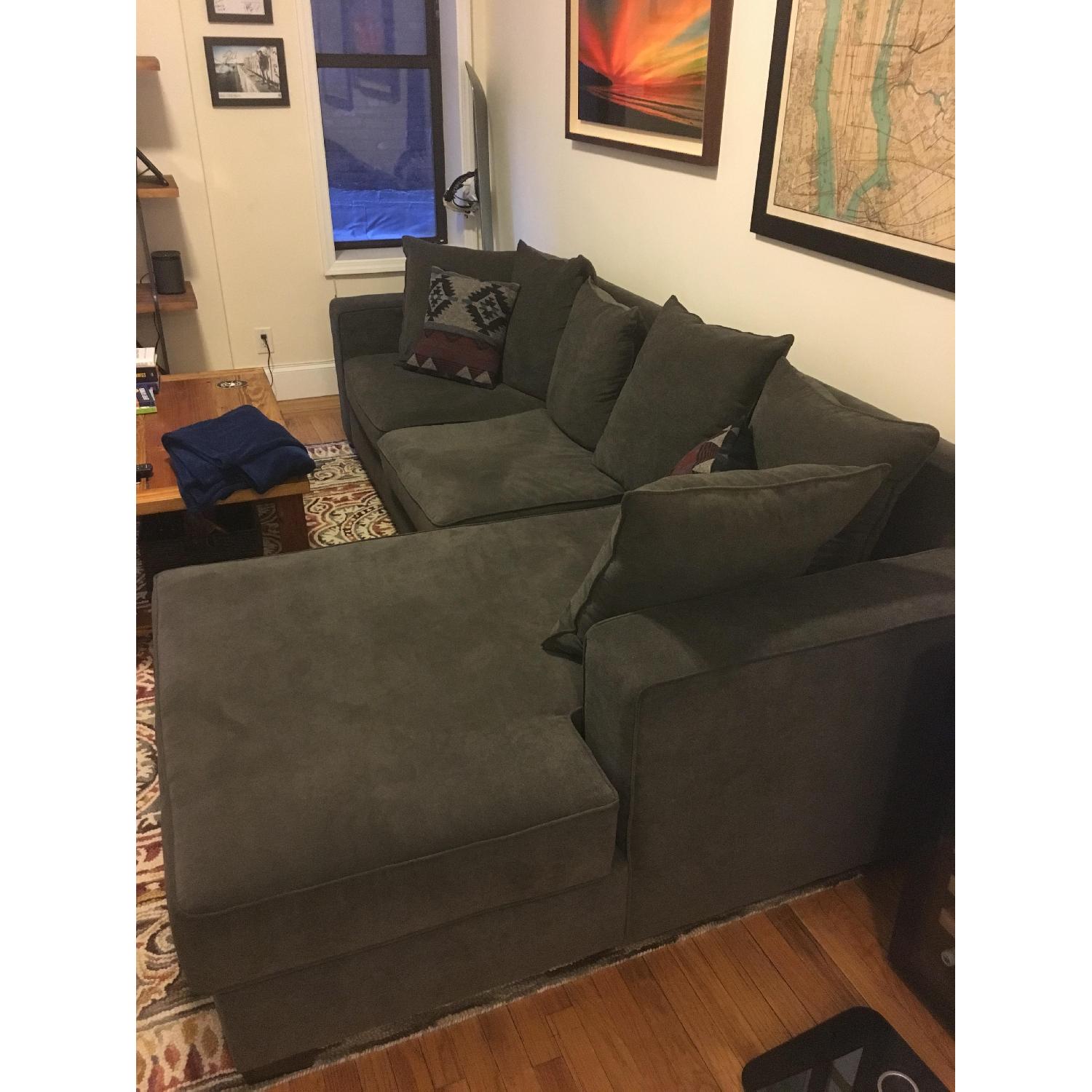 Blue/Gray Chaise Sectional Sofa - image-2