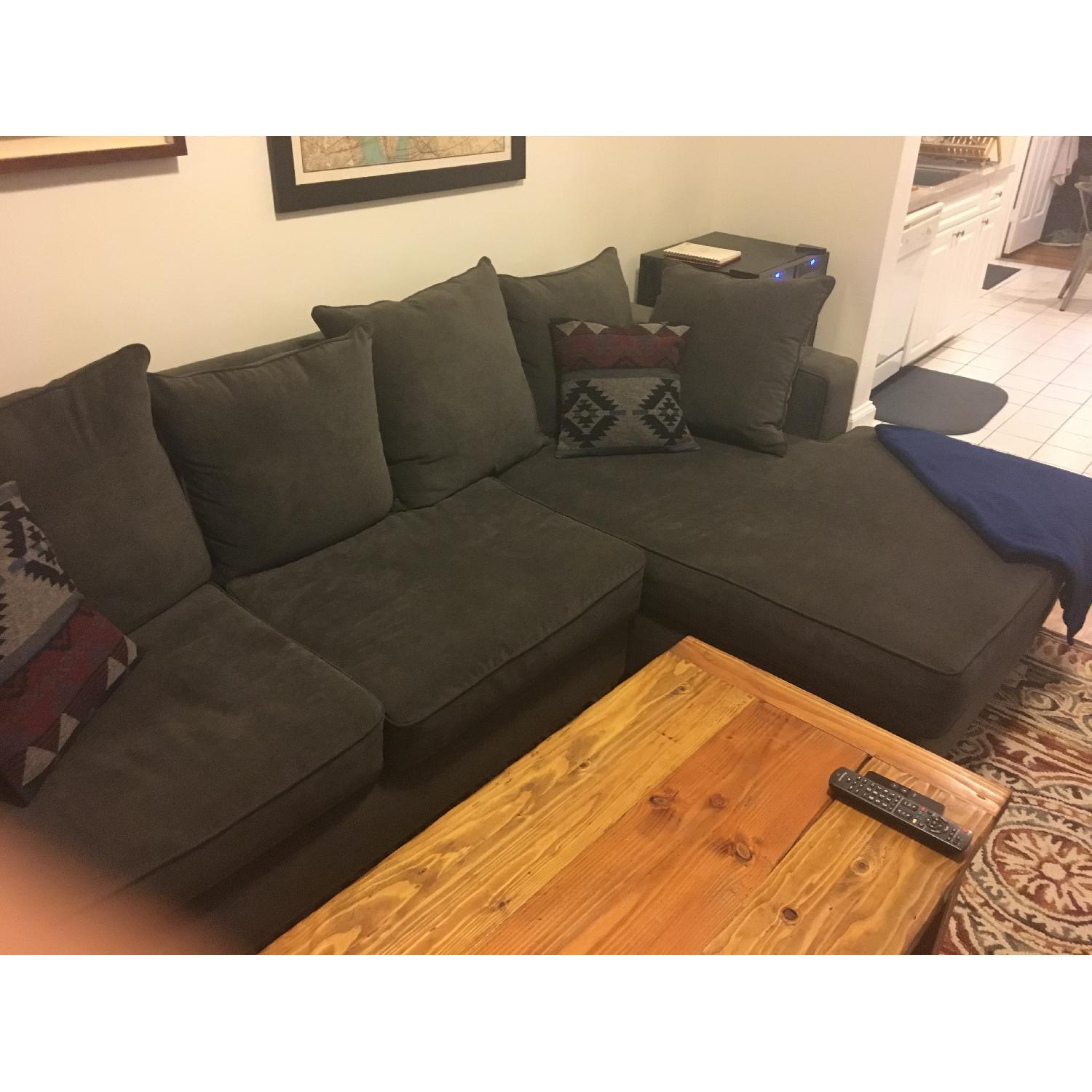 Blue/Gray Chaise Sectional Sofa - image-4