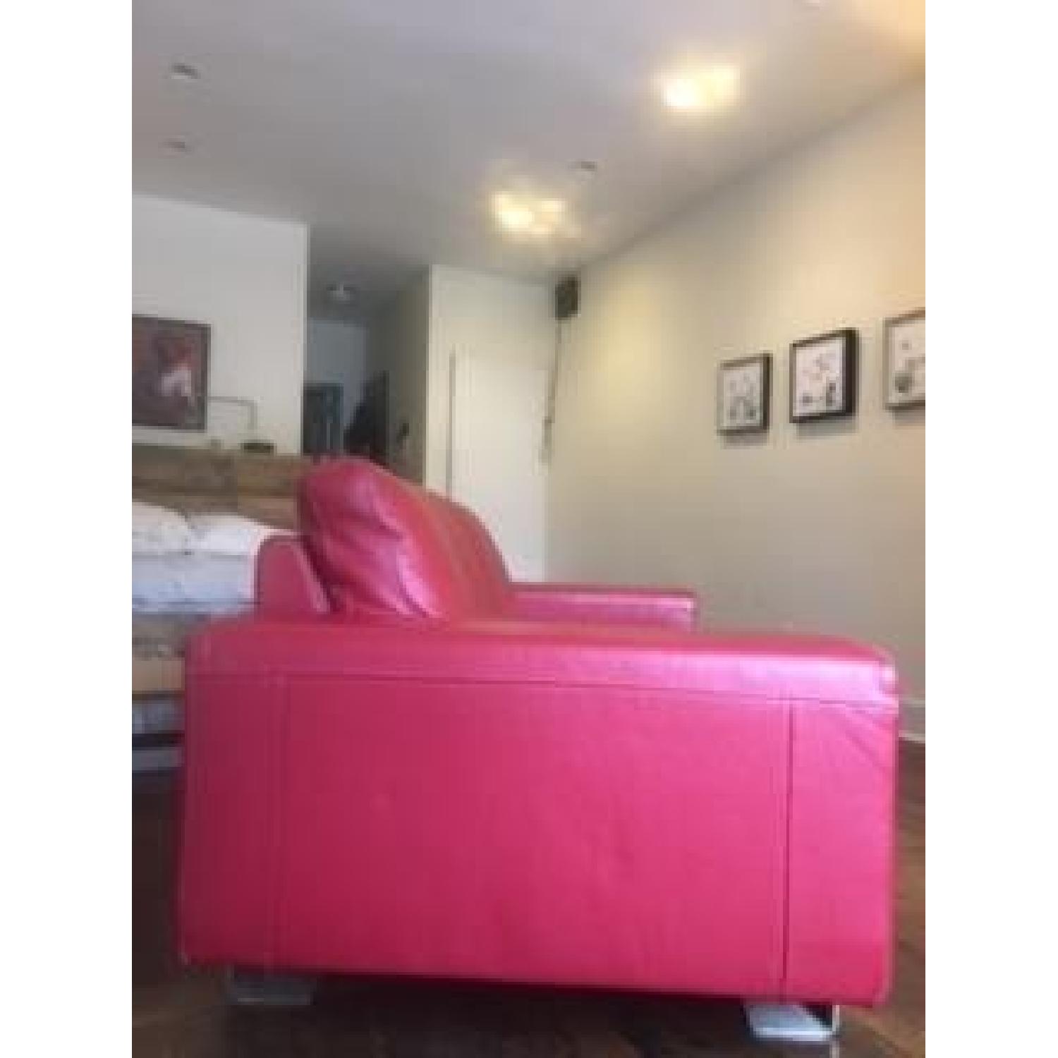 Natuzzi Red Leather Sofa - image-2