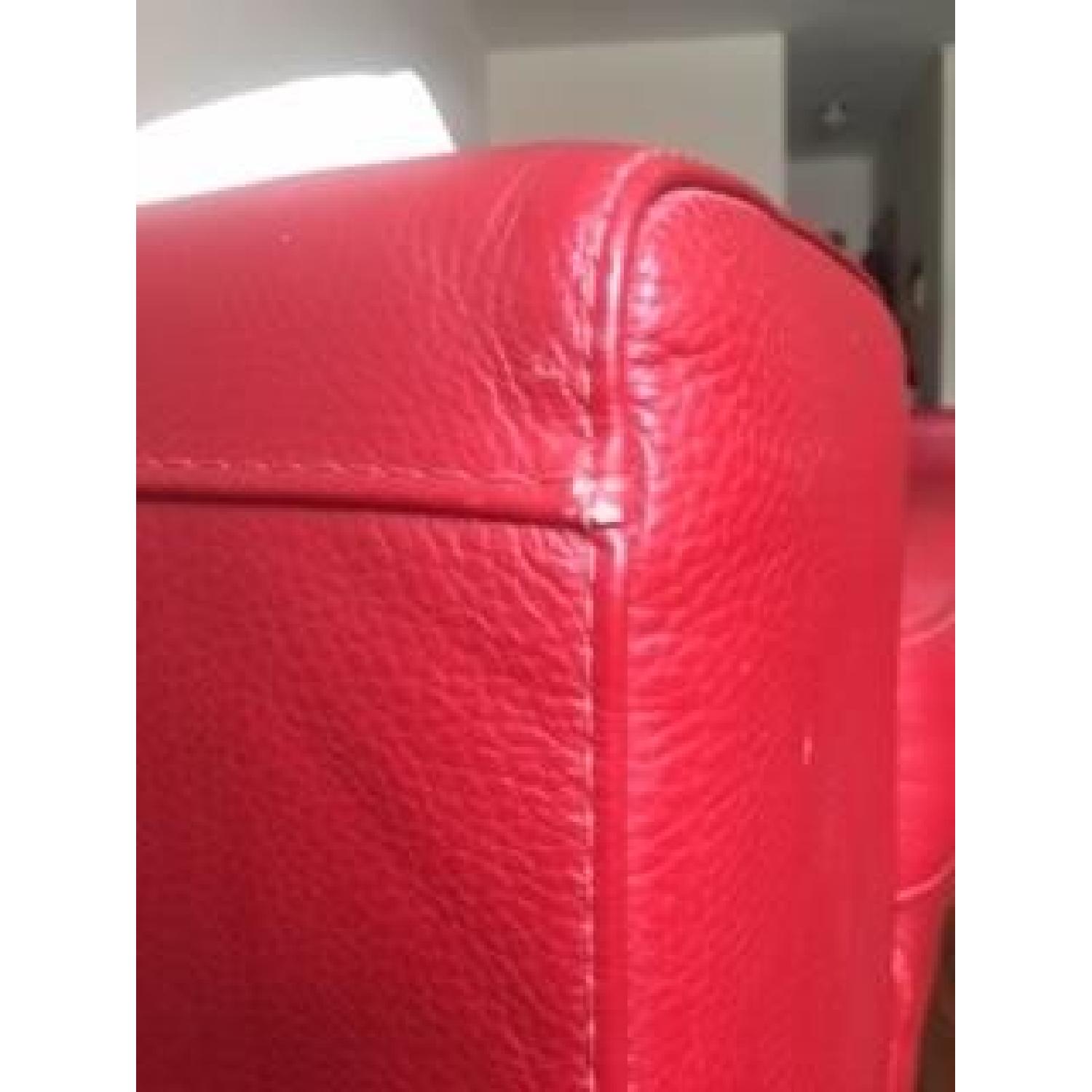 Natuzzi Red Leather Sofa - image-5