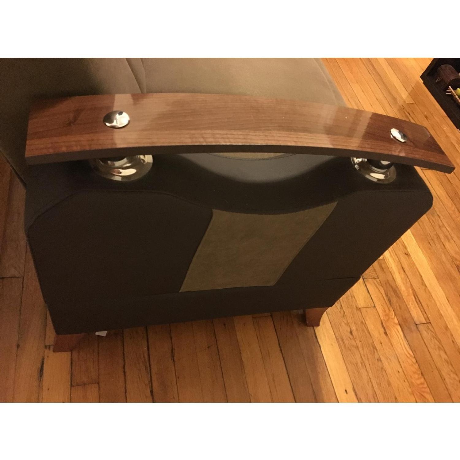 El Dorado Furniture Peron Leather & Wood Finish Sleeper Sofa w/ Storage - image-4