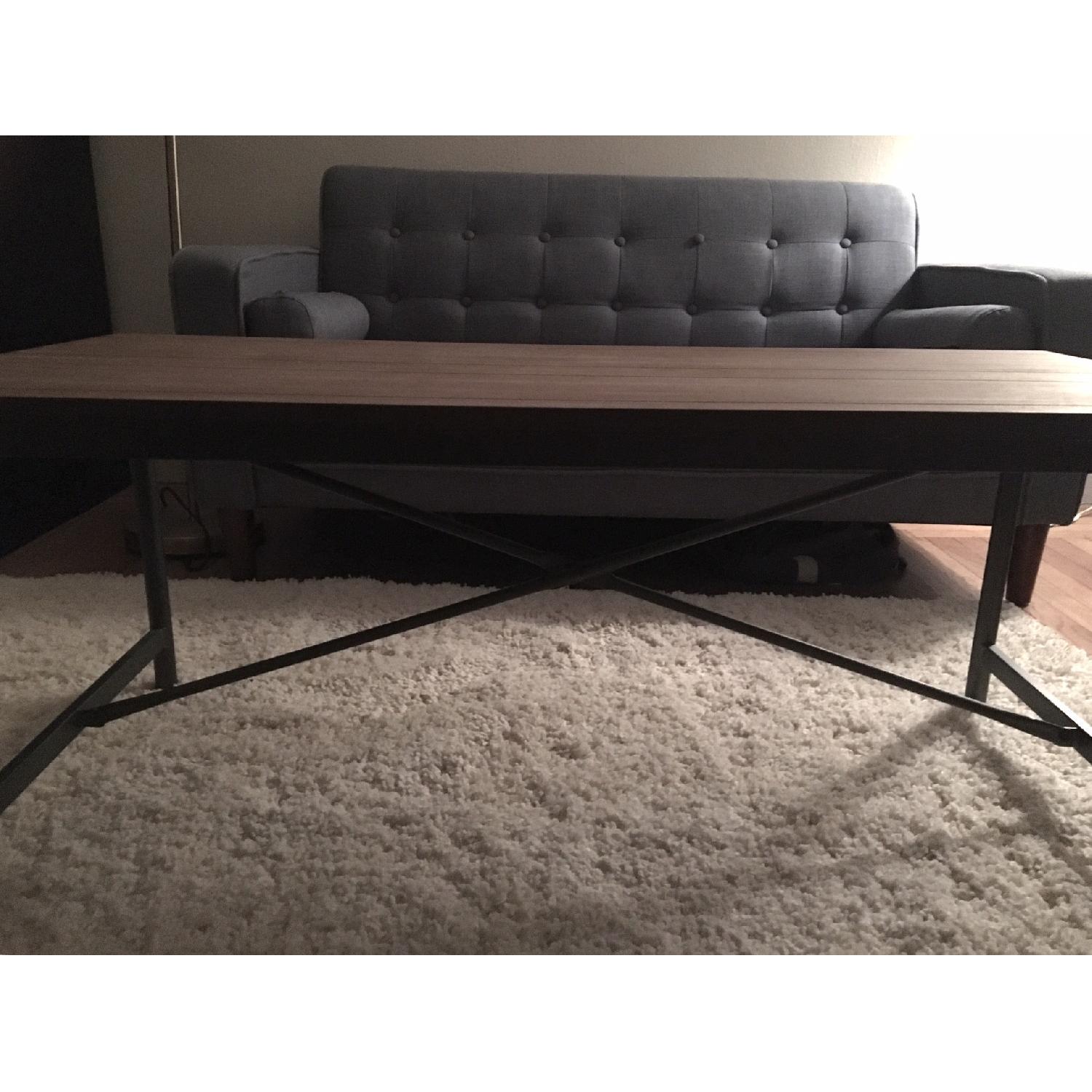 Reclaimed Oak & Metal Coffee Table - image-2