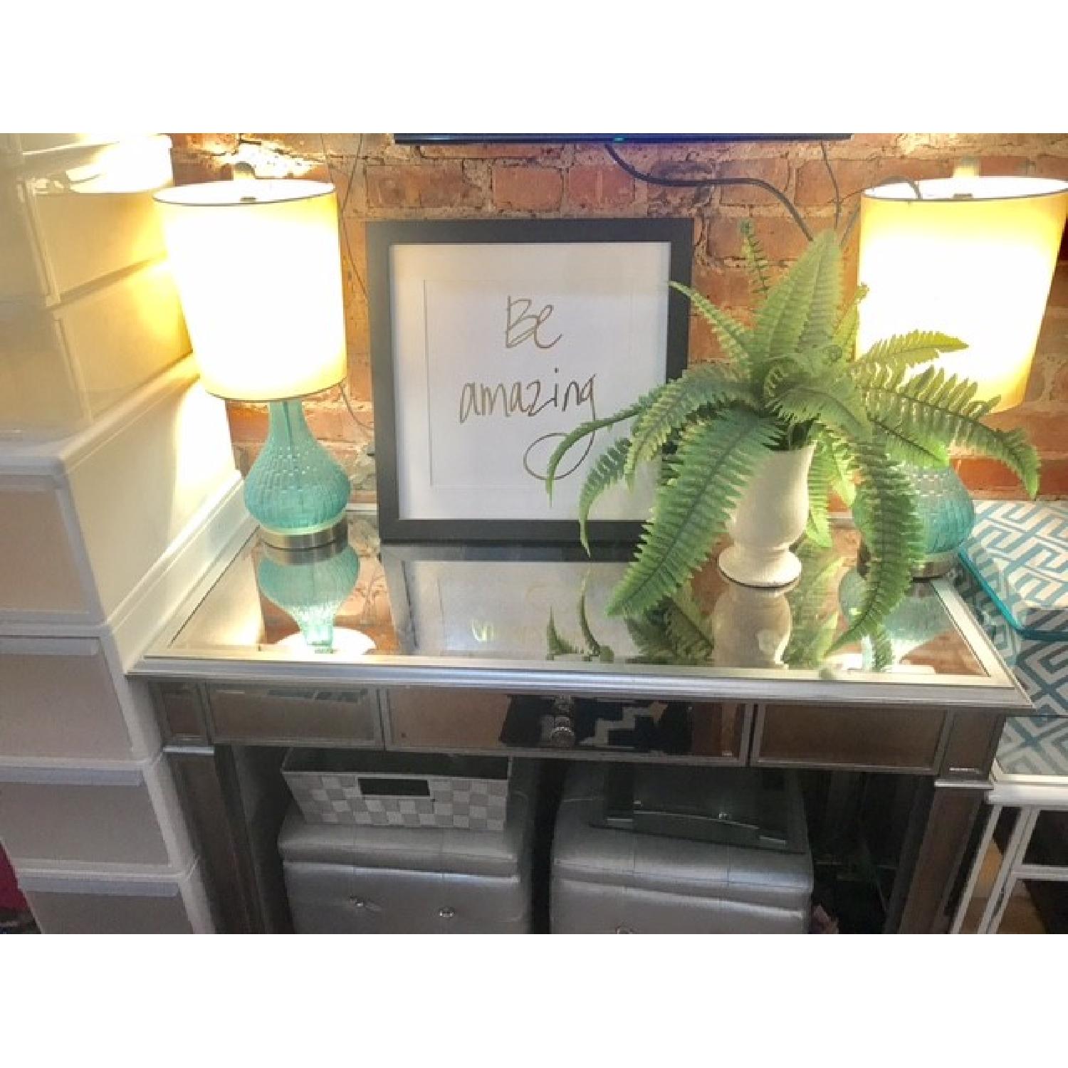 Pier 1 Hayworth Silver Mirrored Desk - image-4