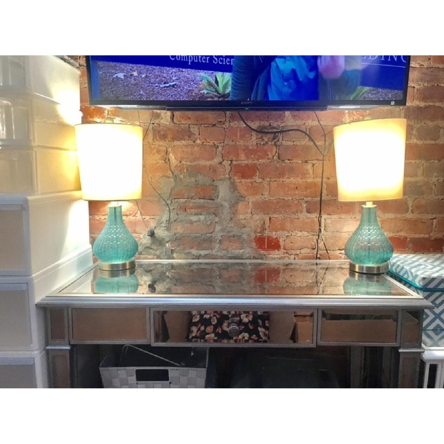 Pier 1 Hayworth Silver Mirrored Desk - image-7