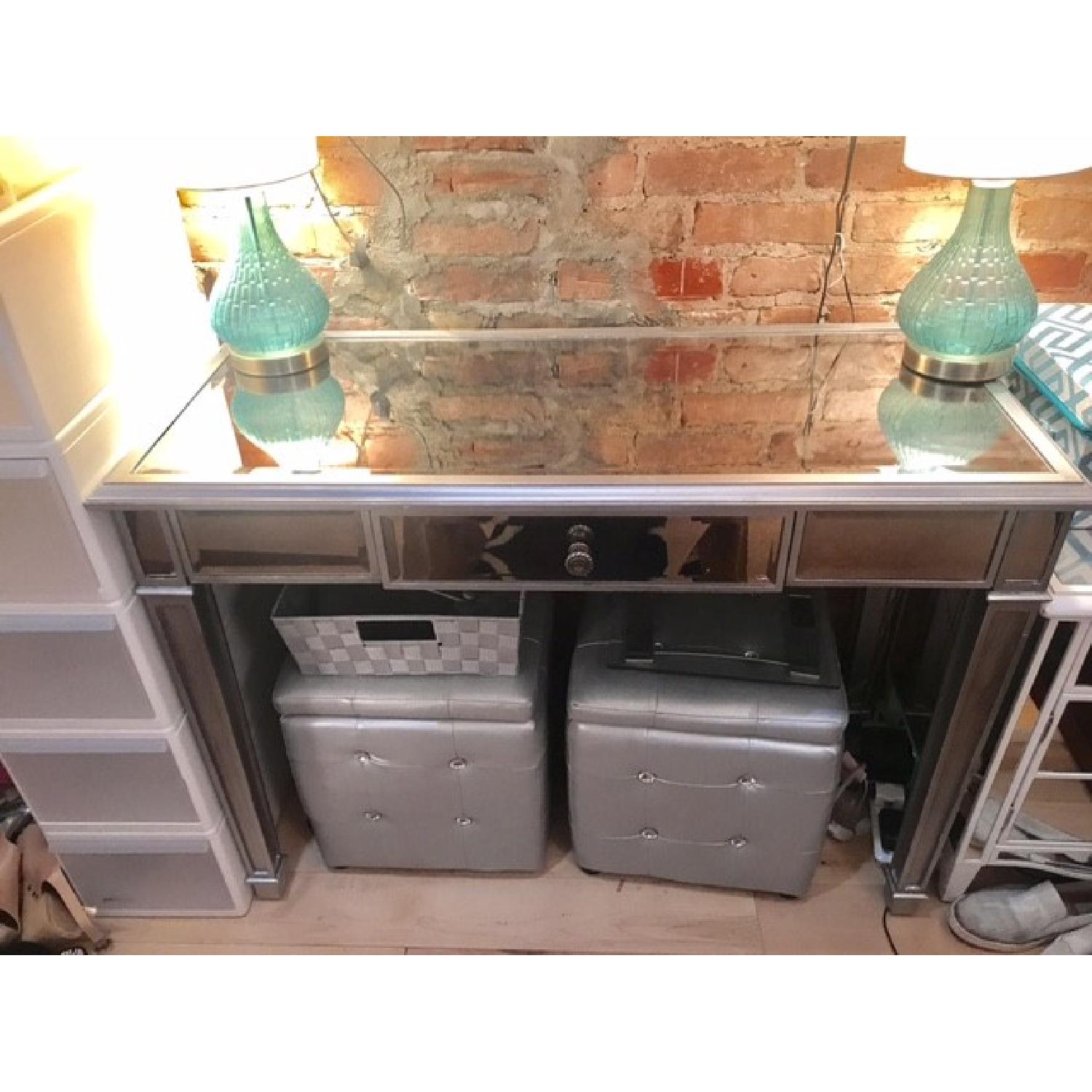 Pier 1 Hayworth Silver Mirrored Desk - image-10