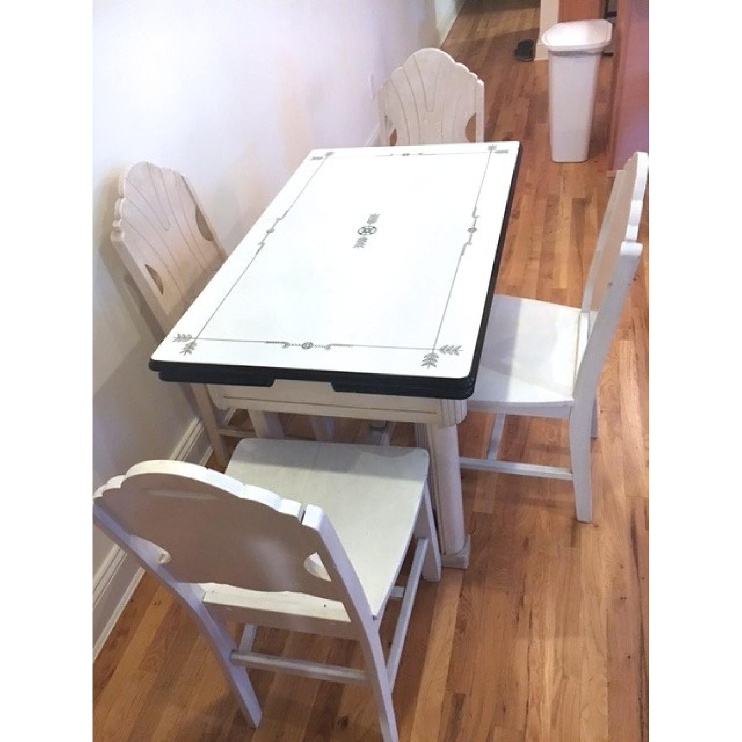 Vintage Enamel Dining Table w/ 4 Chairs - image-3