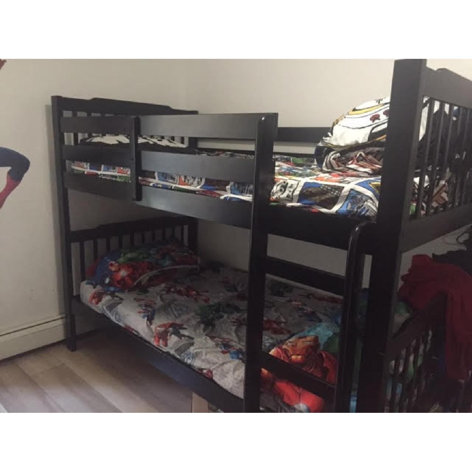 Twin Size Bunk Bed + Bookcase - image-1