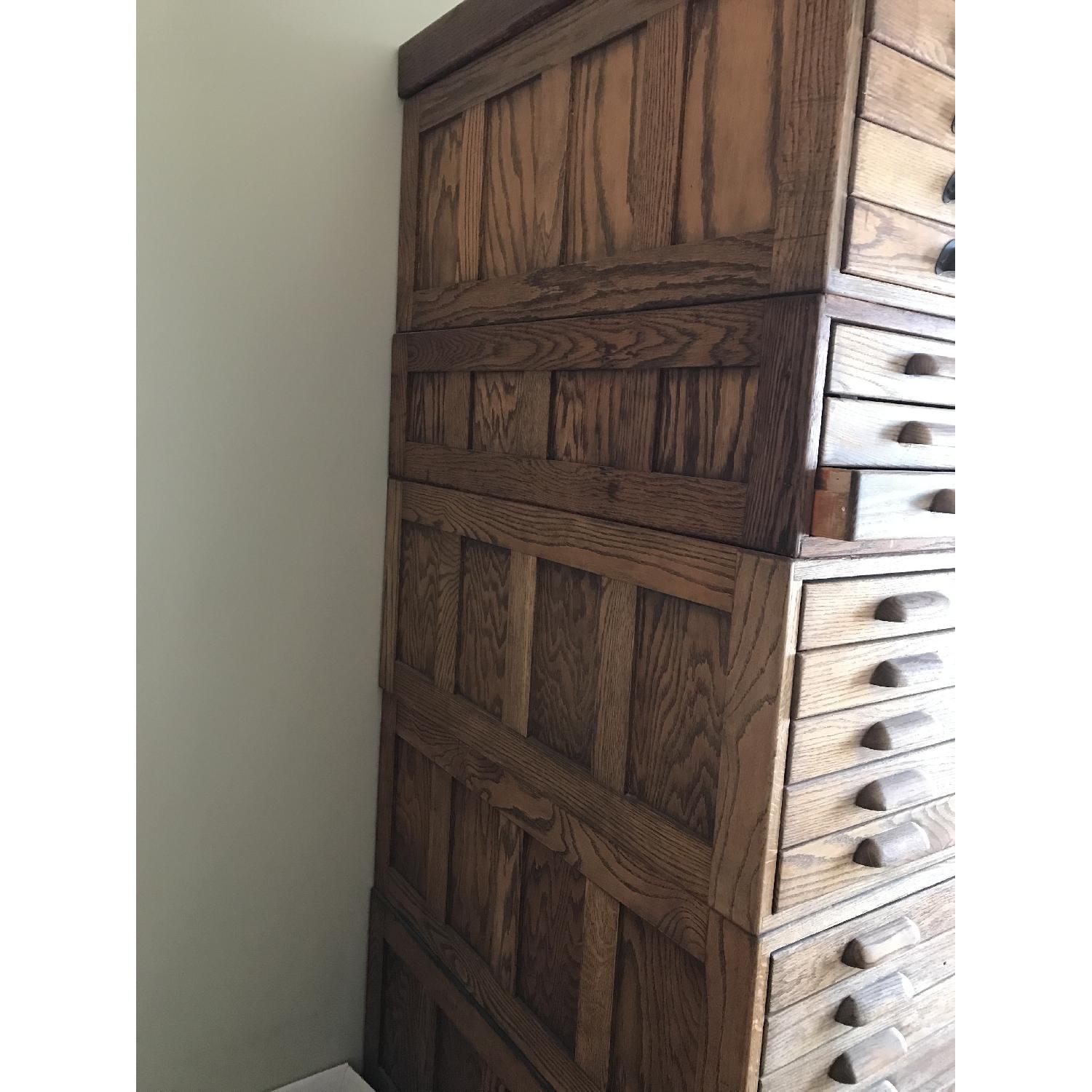 Antique Wooden Blueprint File Cabinet - image-2
