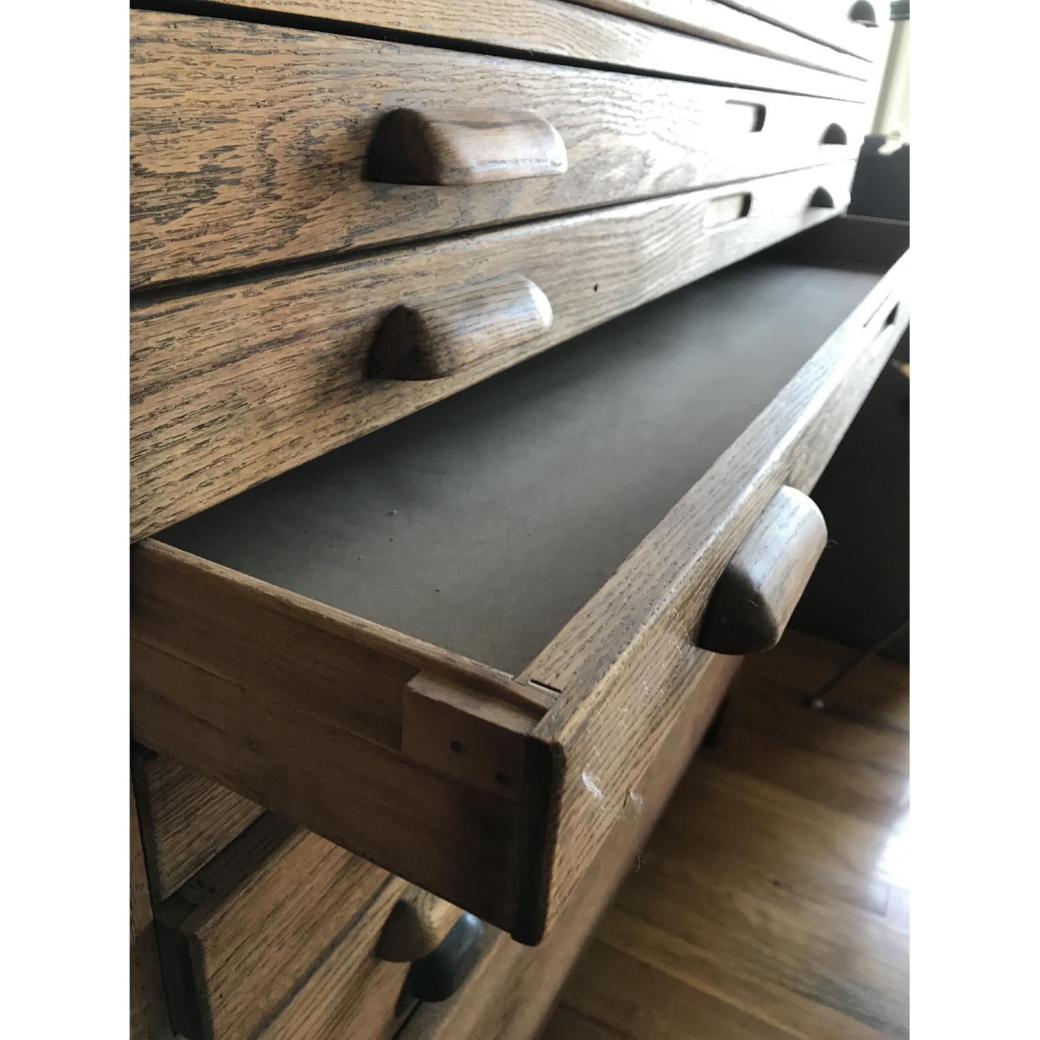 Antique Wooden Blueprint File AptDeco