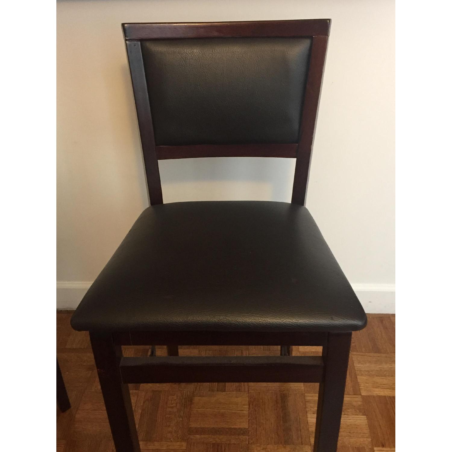 Wood & Leather Bar/Kitchen Stools - image-1
