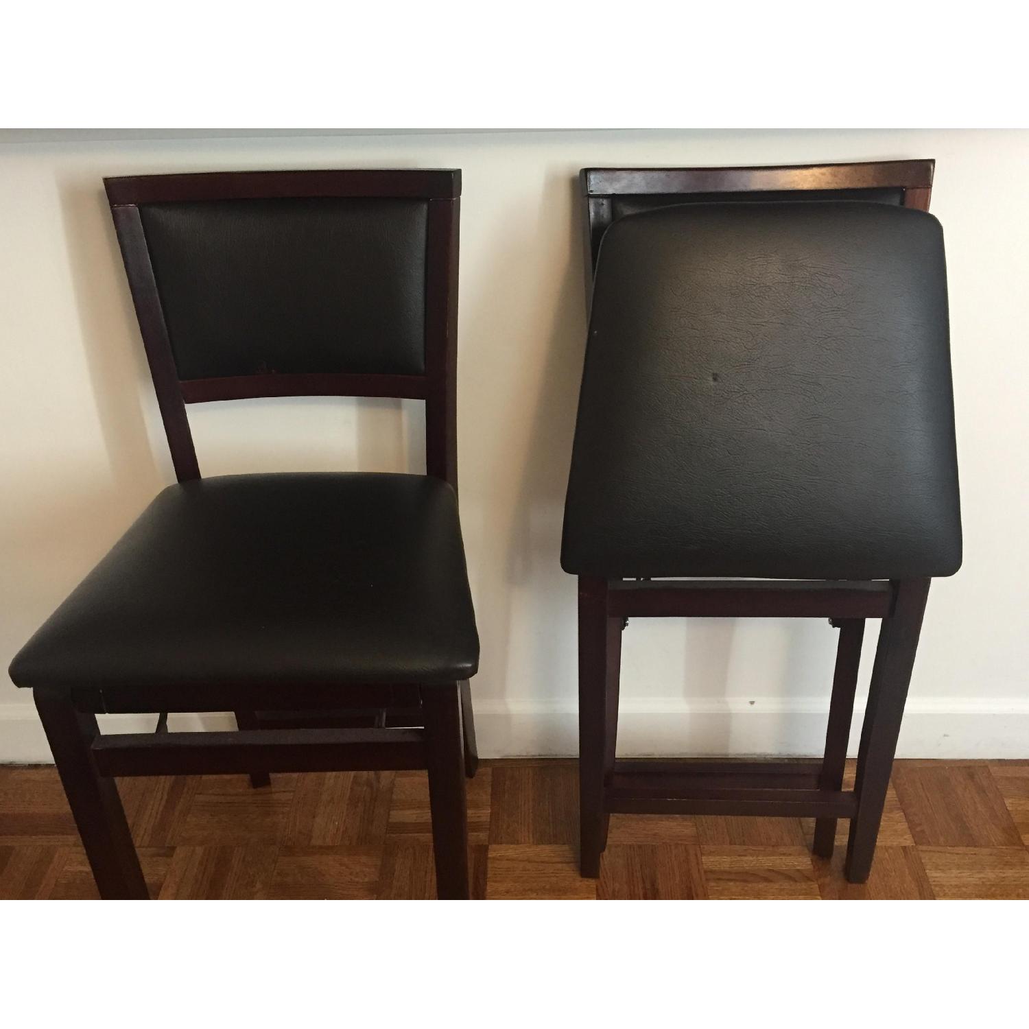 Wood & Leather Bar/Kitchen Stools - image-3