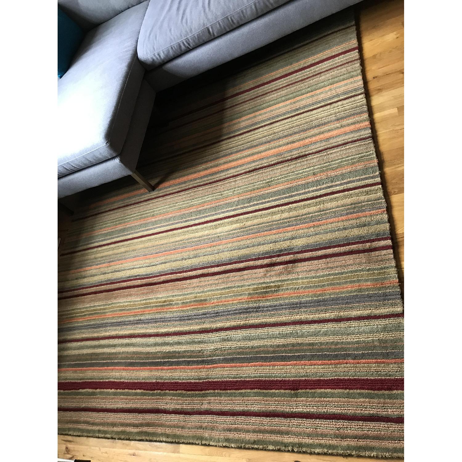 Crate & Barrel Striped Wool Rug AptDeco