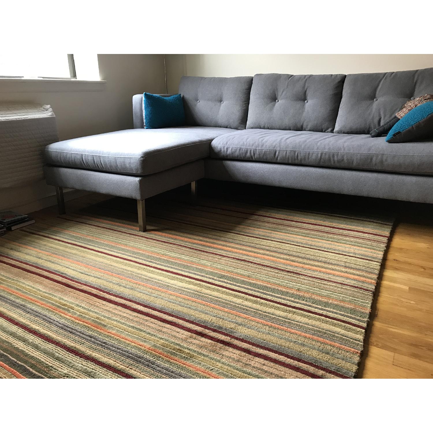 Crate & Barrel Striped Wool Rug AptDeco