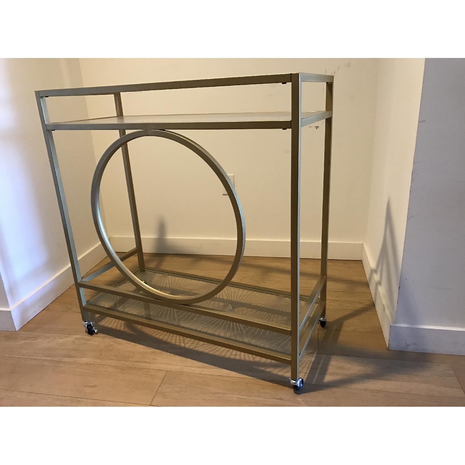 Contemporary Beverage Cart w/ Casters - image-1
