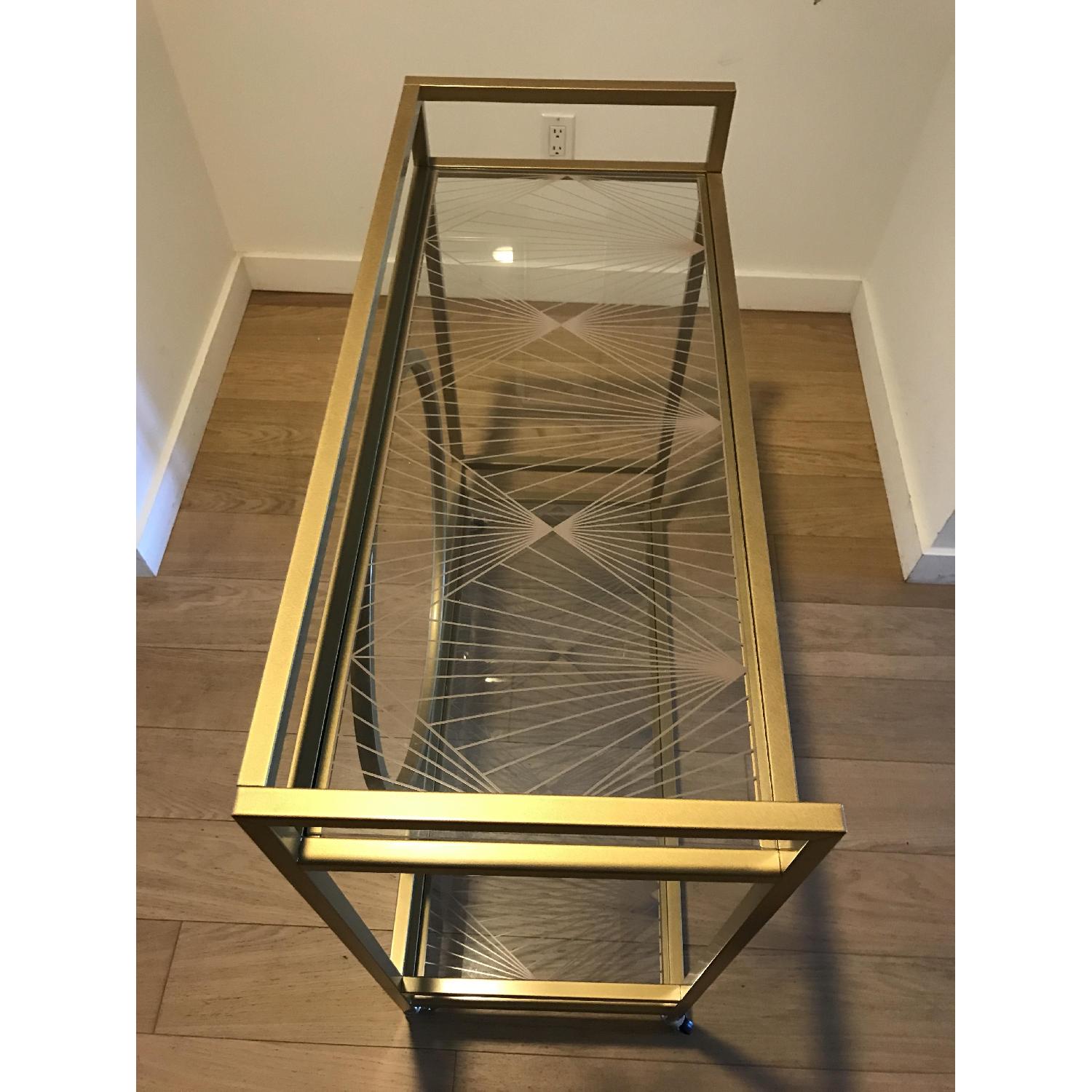 Contemporary Beverage Cart w/ Casters - image-2