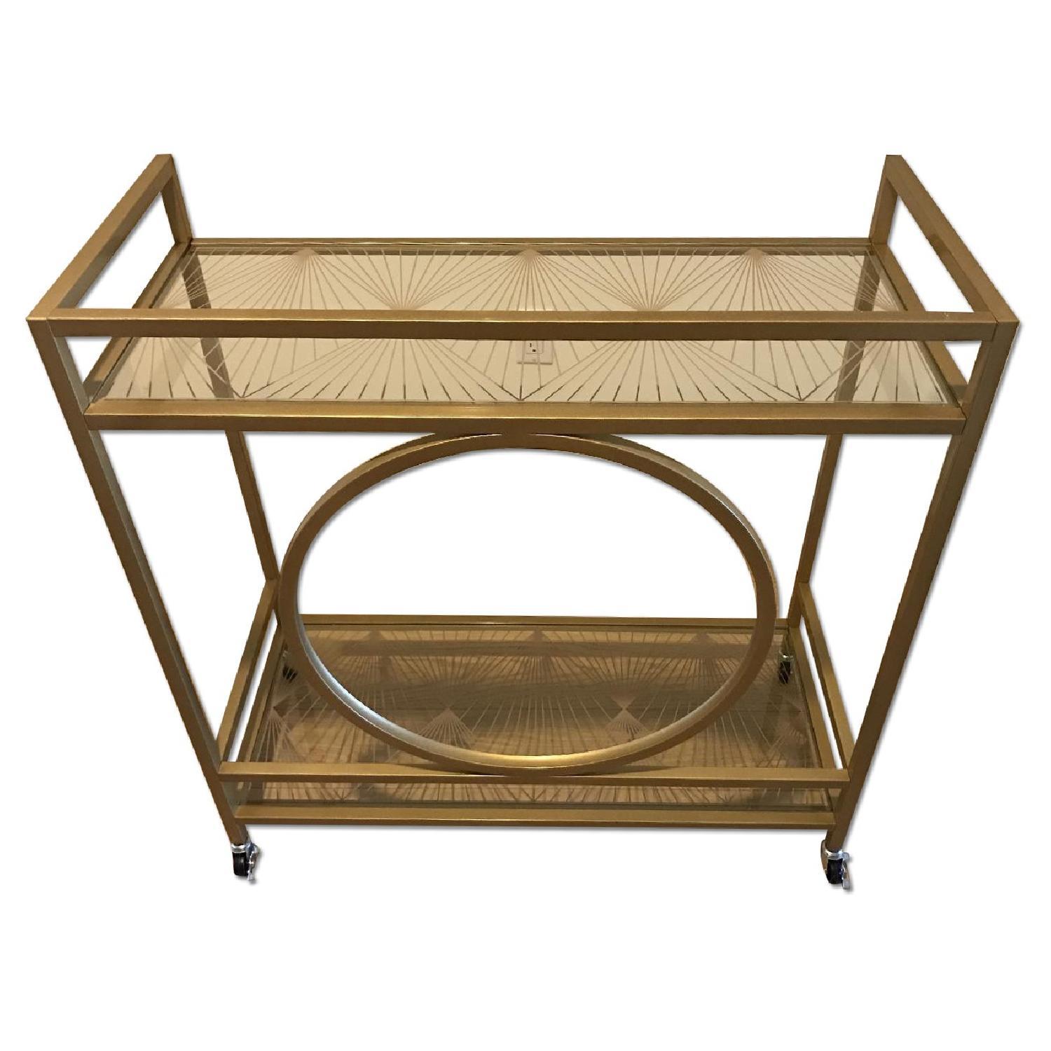 Contemporary Beverage Cart w/ Casters - image-0