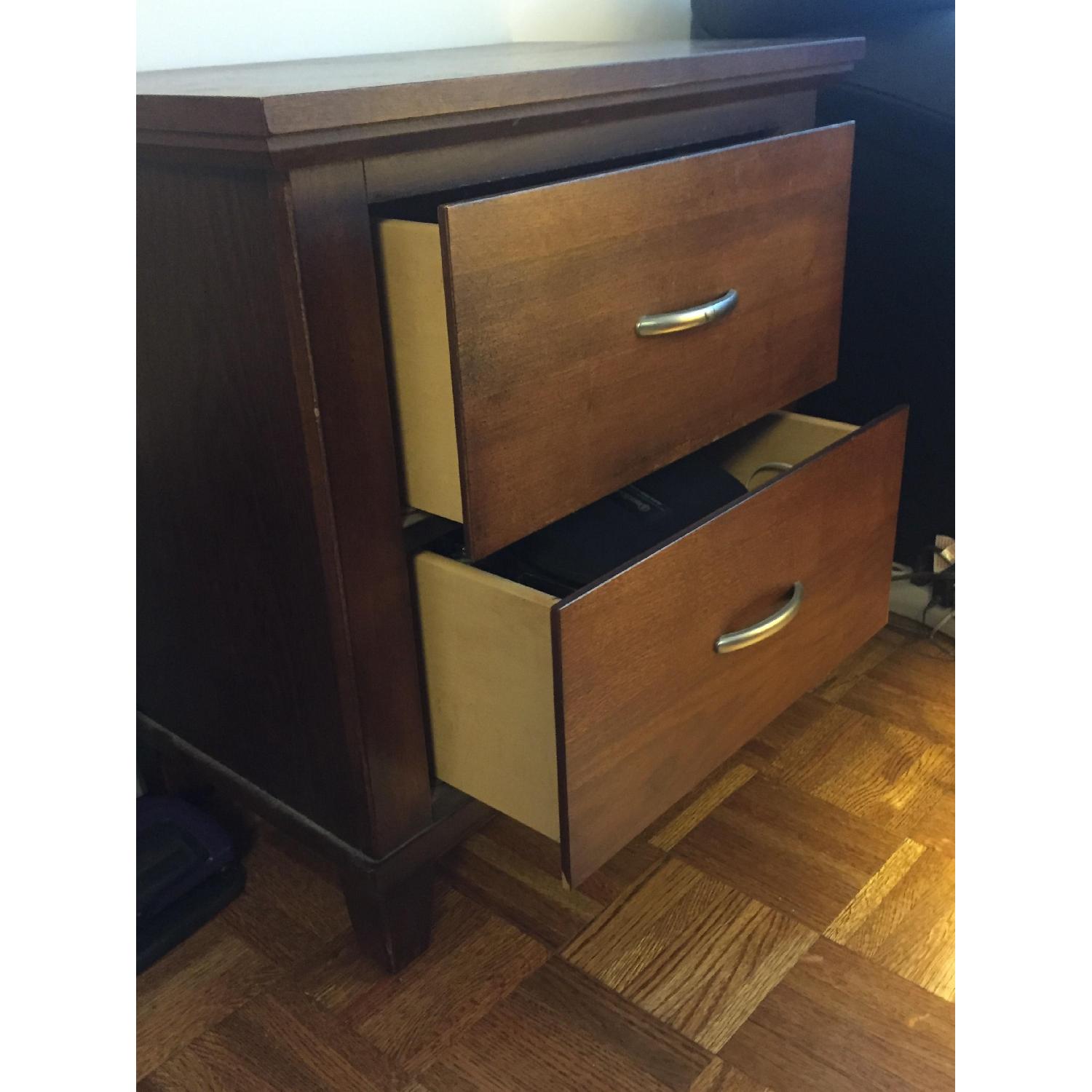 Two Drawer Wooden Night Stand - image-3