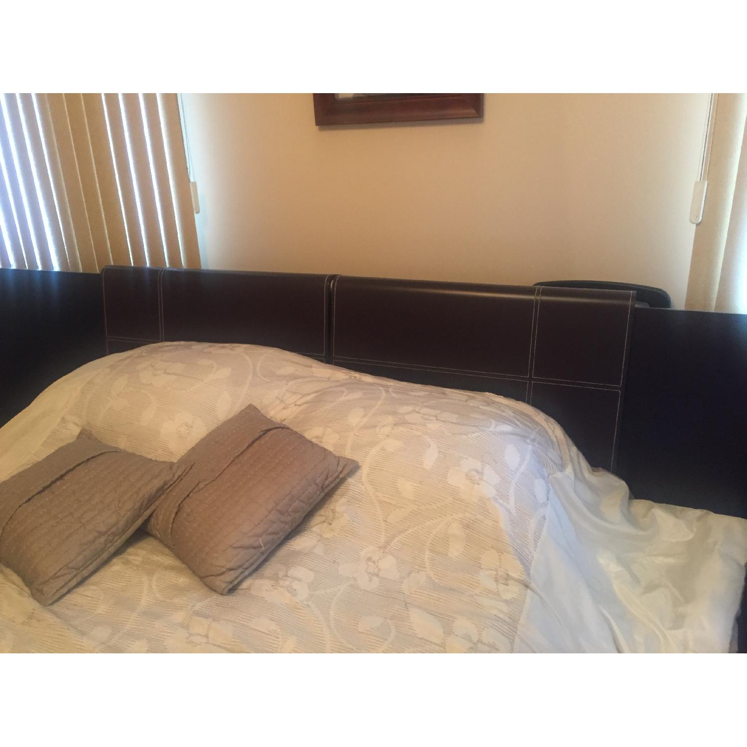 Italian Espresso Queen Bed w/ Storage + 6 Drawer Dresser - image-3
