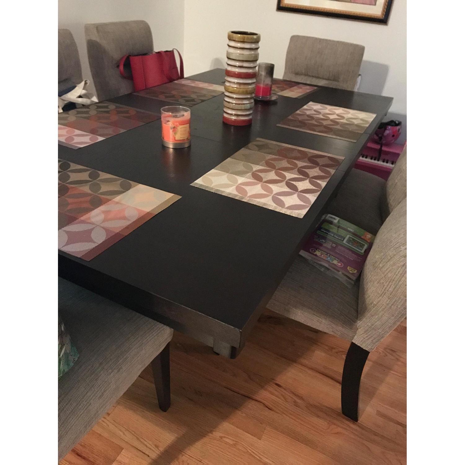 Home Elegance Avery Rectangular Pedestal Dining Table w/ Extension Leaf & 6 Side Chairs - image-1