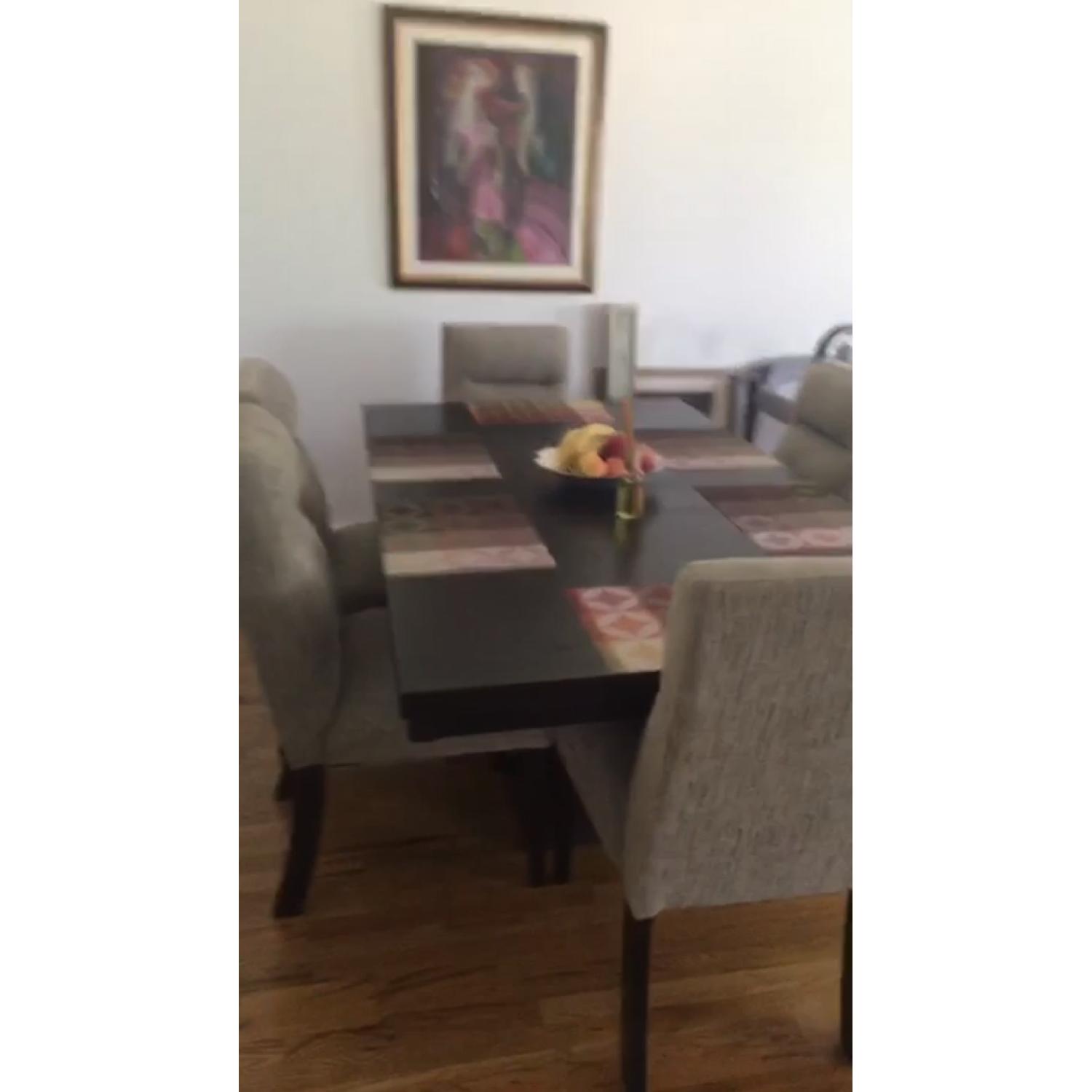 Home Elegance Avery Rectangular Pedestal Dining Table w/ Extension Leaf & 6 Side Chairs - image-3