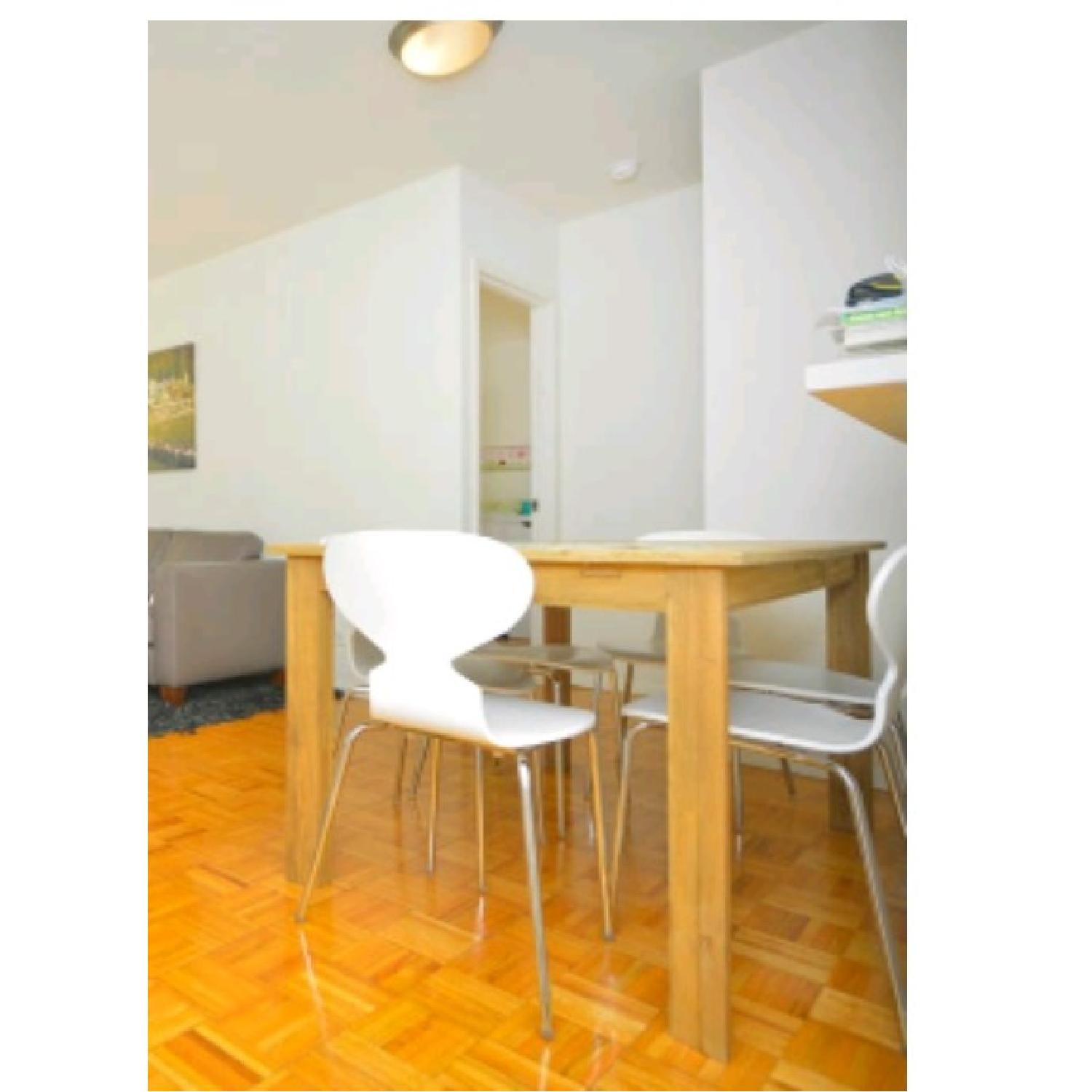 Restoration Hardware White Finish Wood & Chrome Dining Chair - image-1