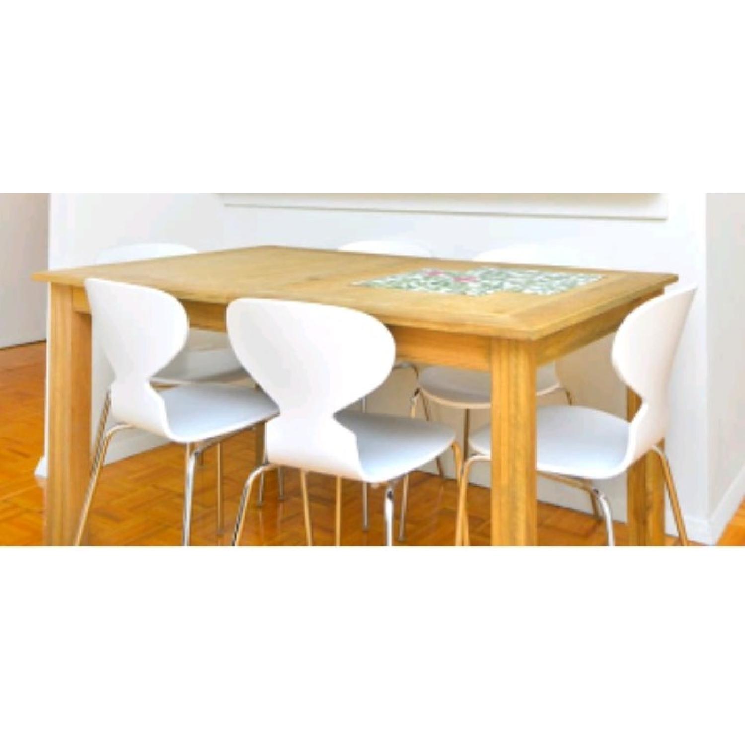 Restoration Hardware White Finish Wood & Chrome Dining Chair - image-2