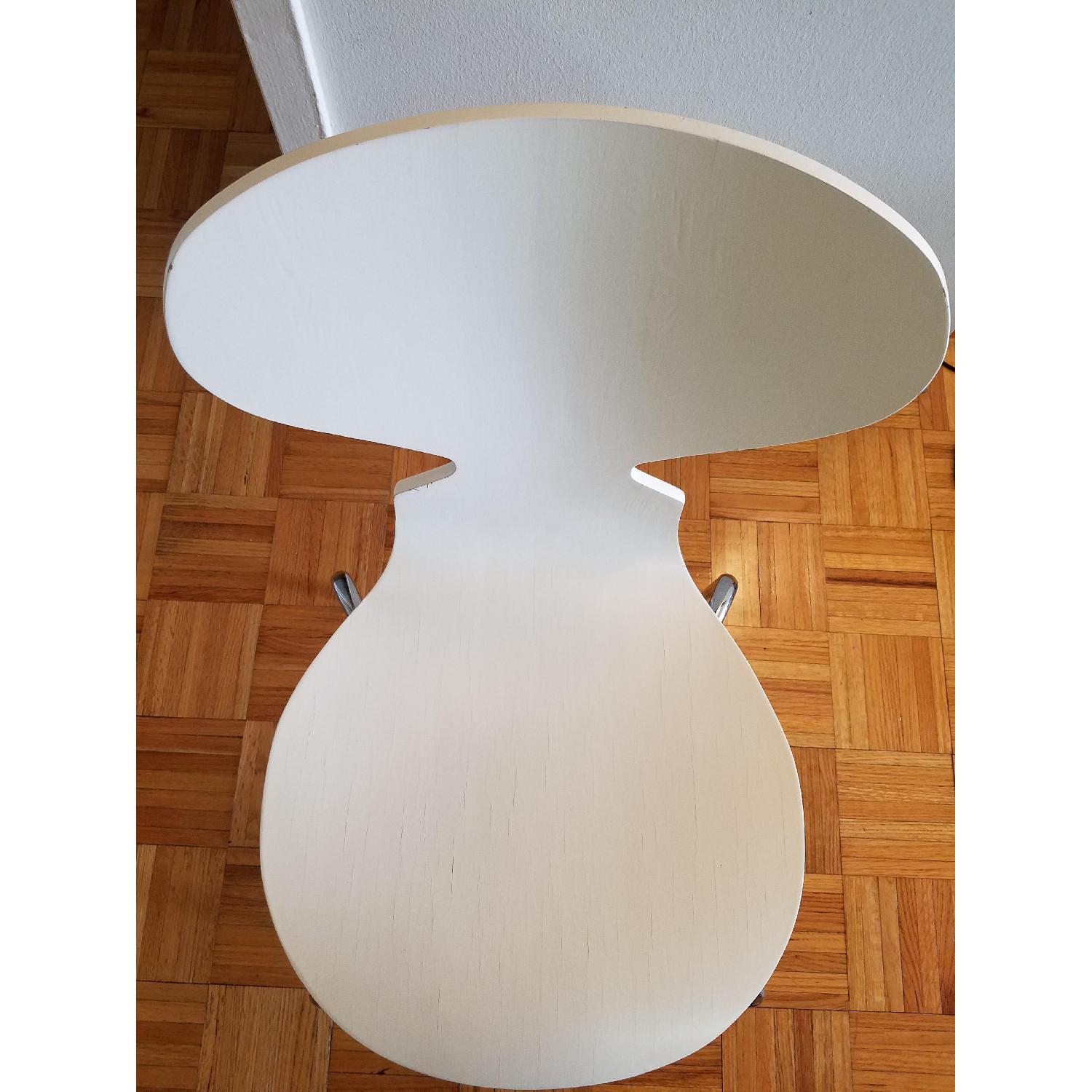 Restoration Hardware White Finish Wood & Chrome Dining Chair - image-4