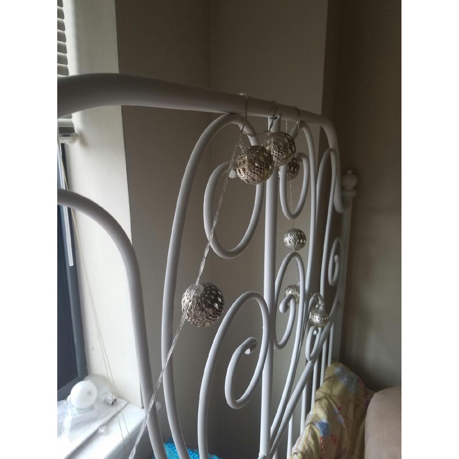 Ikea Leirvik White Bed Frame w/ Lury - image-5