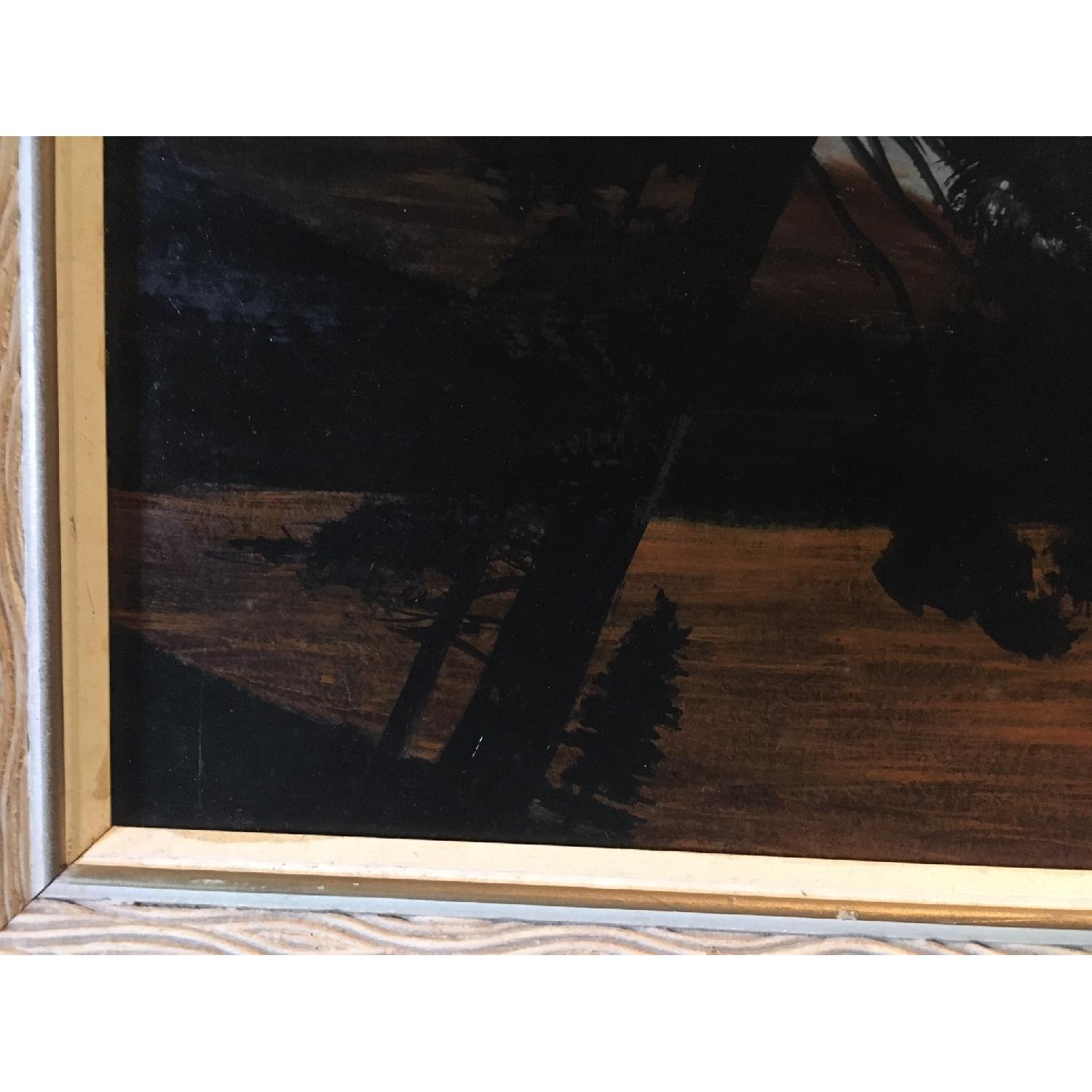 J. Deroeven Framed Original Painting - Loon Lake Sunset - image-1