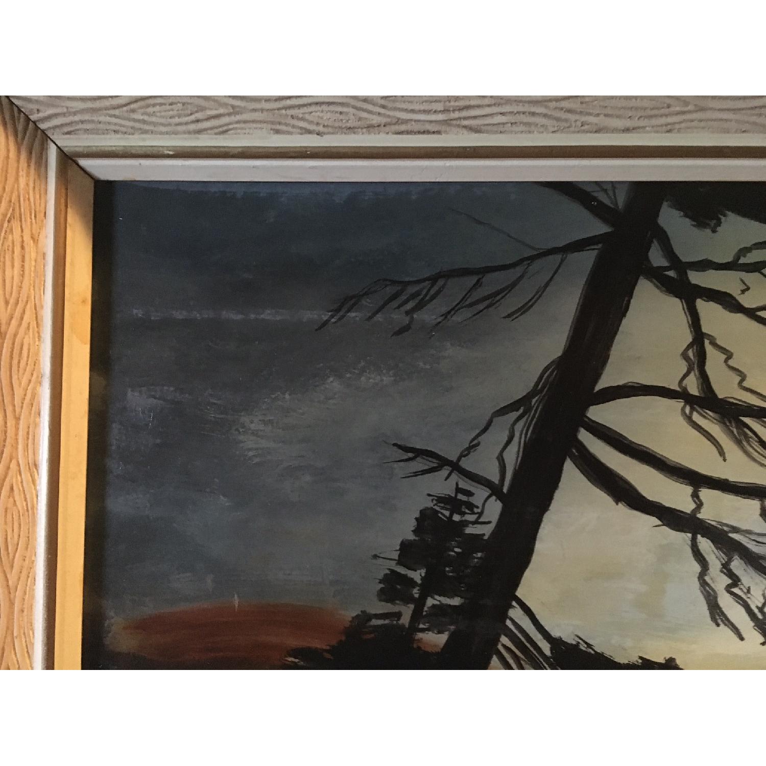 J. Deroeven Framed Original Painting - Loon Lake Sunset - image-6