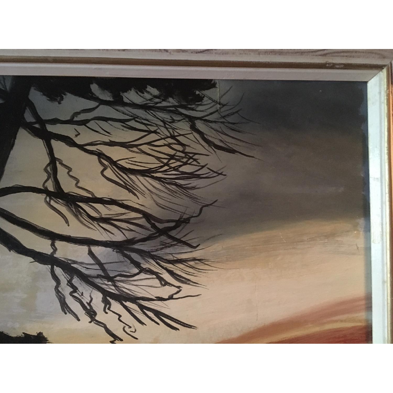 J. Deroeven Framed Original Painting - Loon Lake Sunset - image-8