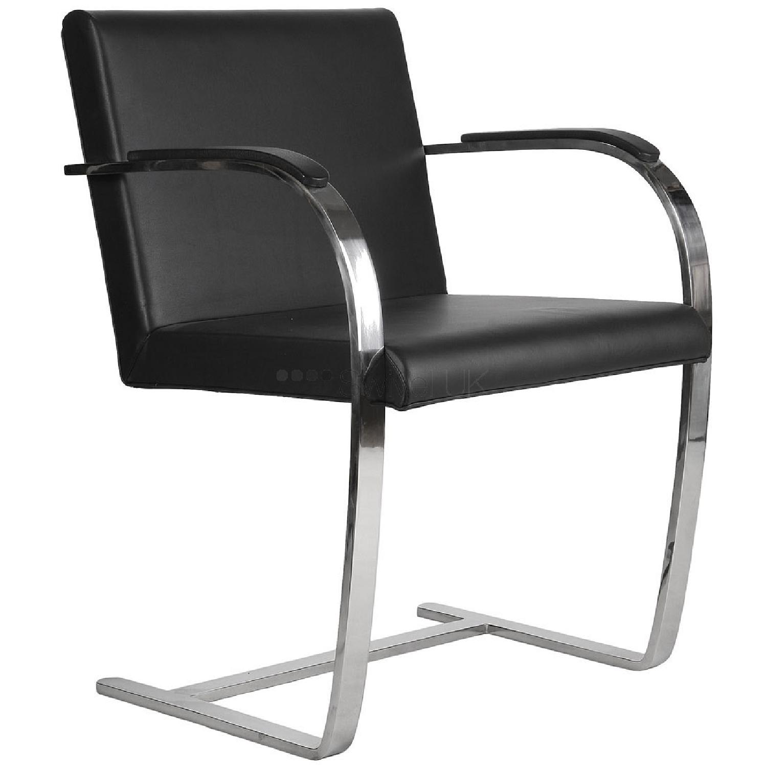 Knoll Leather Flat Bar Brno Chair by Mies Van Der Rohe - Thumbnail 3