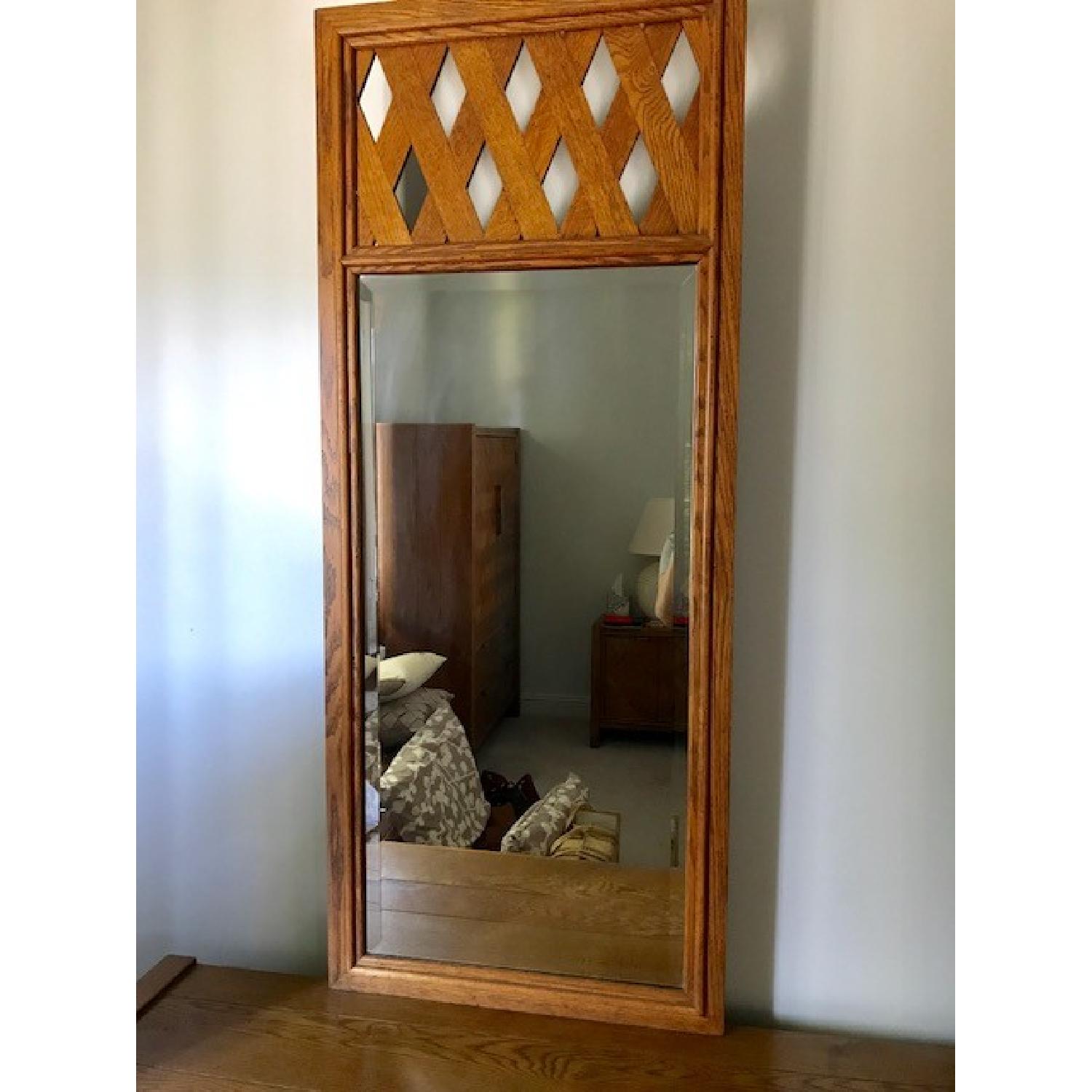 Century Furniture Oak Parquet Dresser w/ 2 Mirrors - image-3