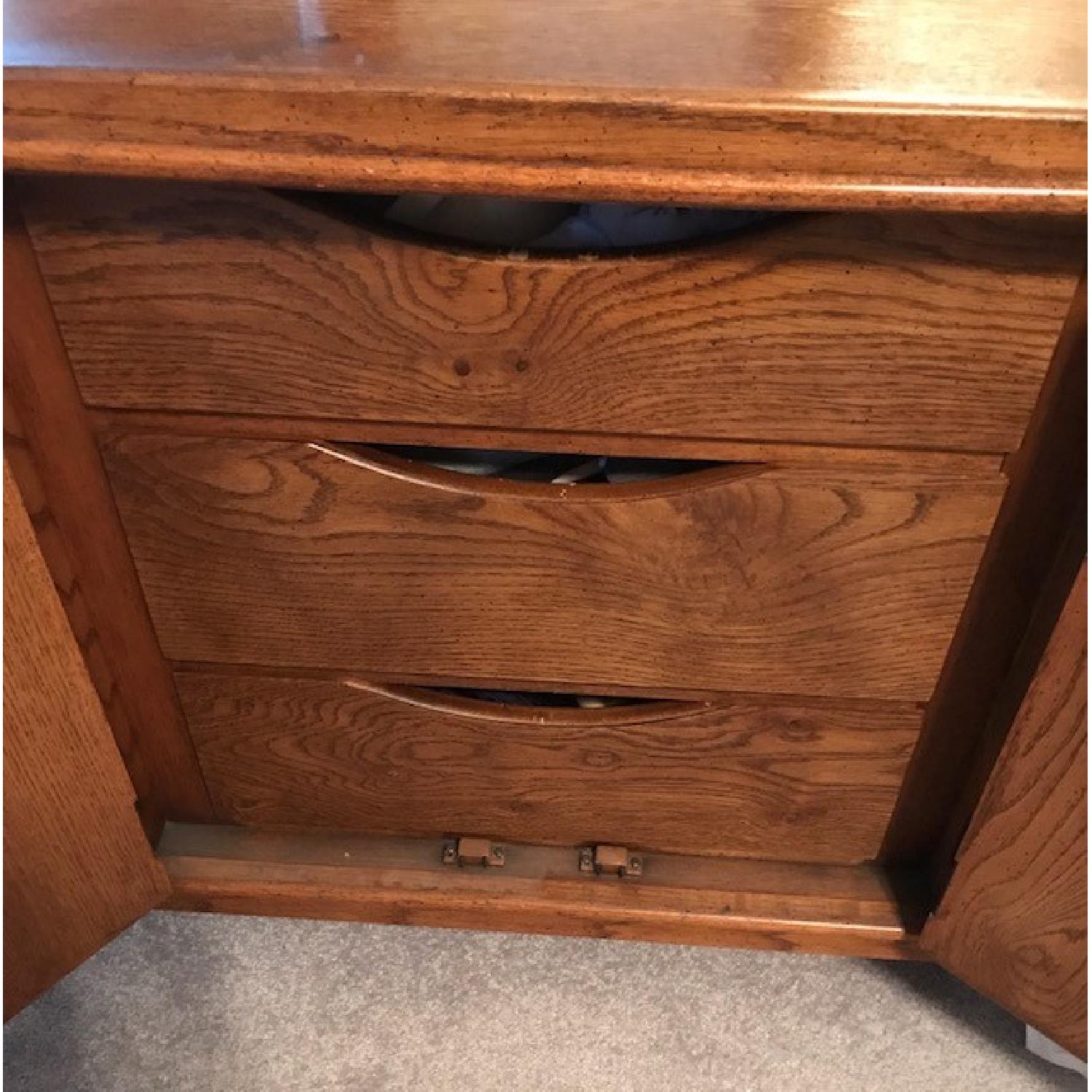 Century Furniture Oak Parquet Dresser w/ 2 Mirrors - image-4