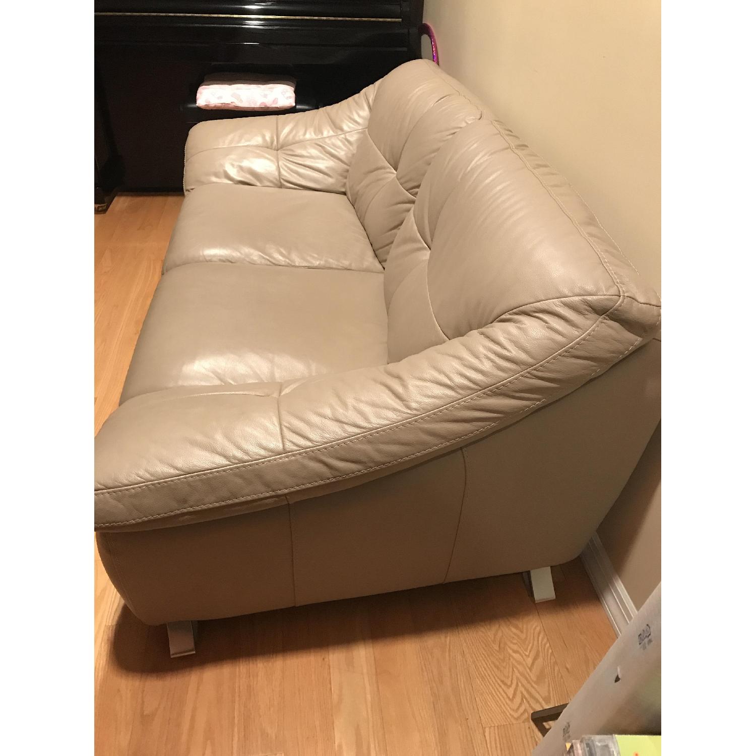 Beige Leather Sofa - image-2