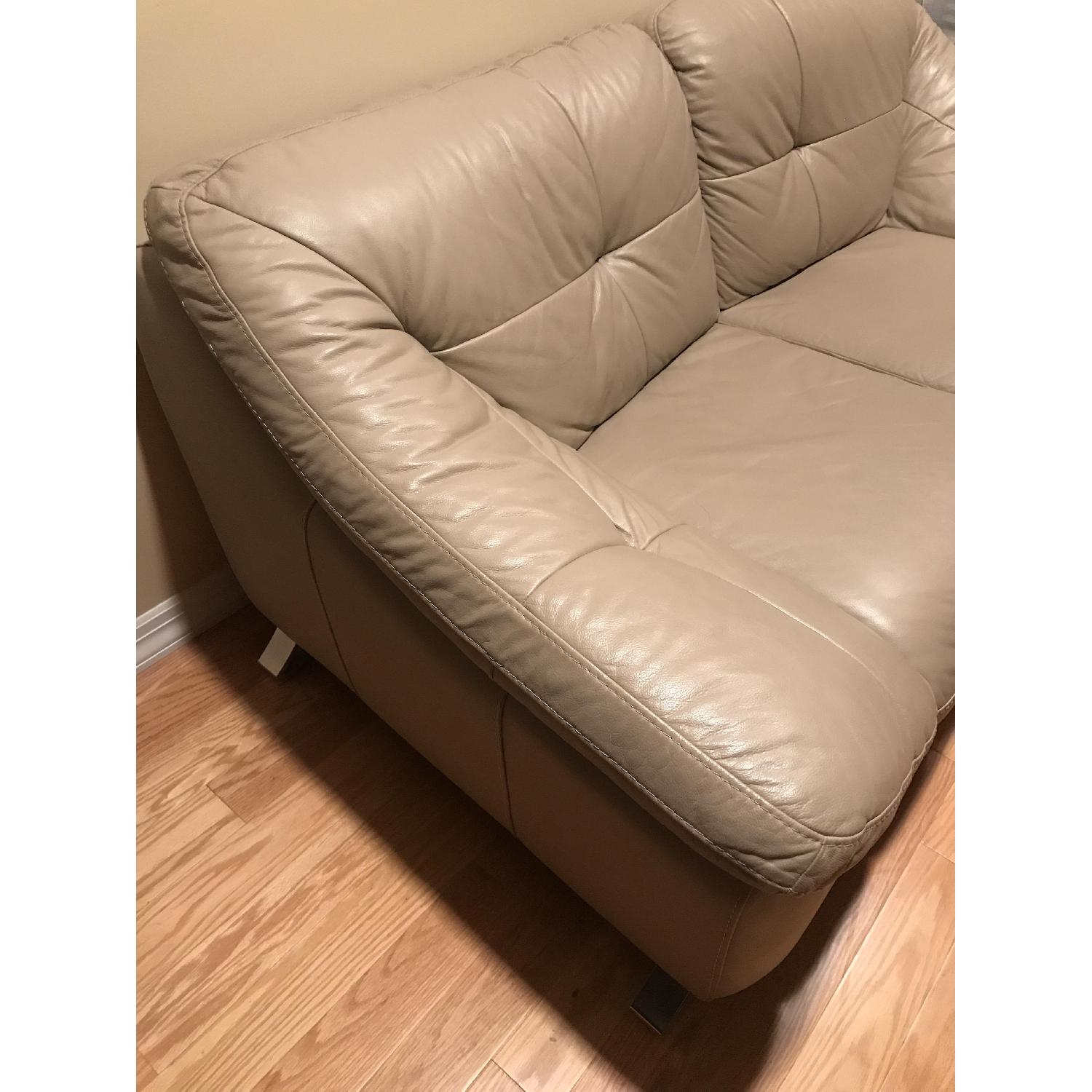 Beige Leather Sofa - image-3