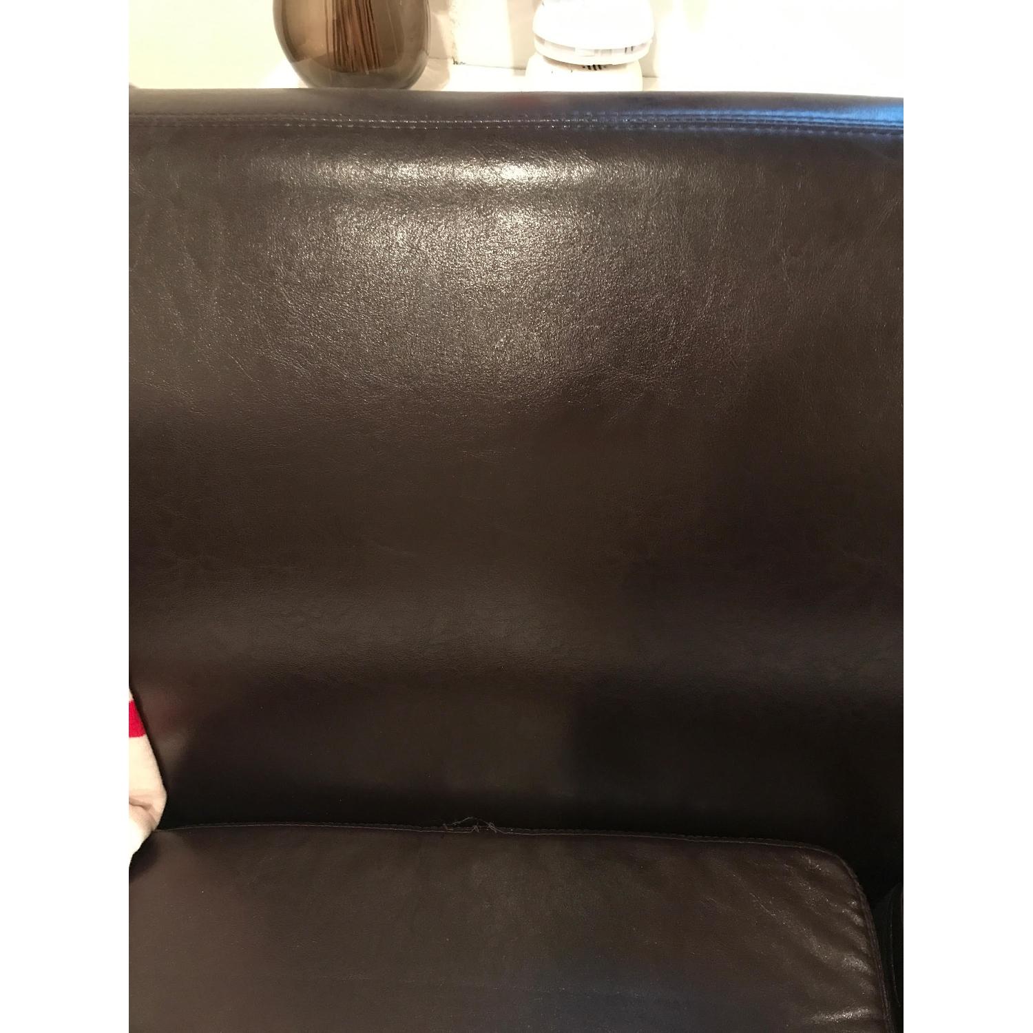 Ikea Brown Faux Leather Couch - image-4