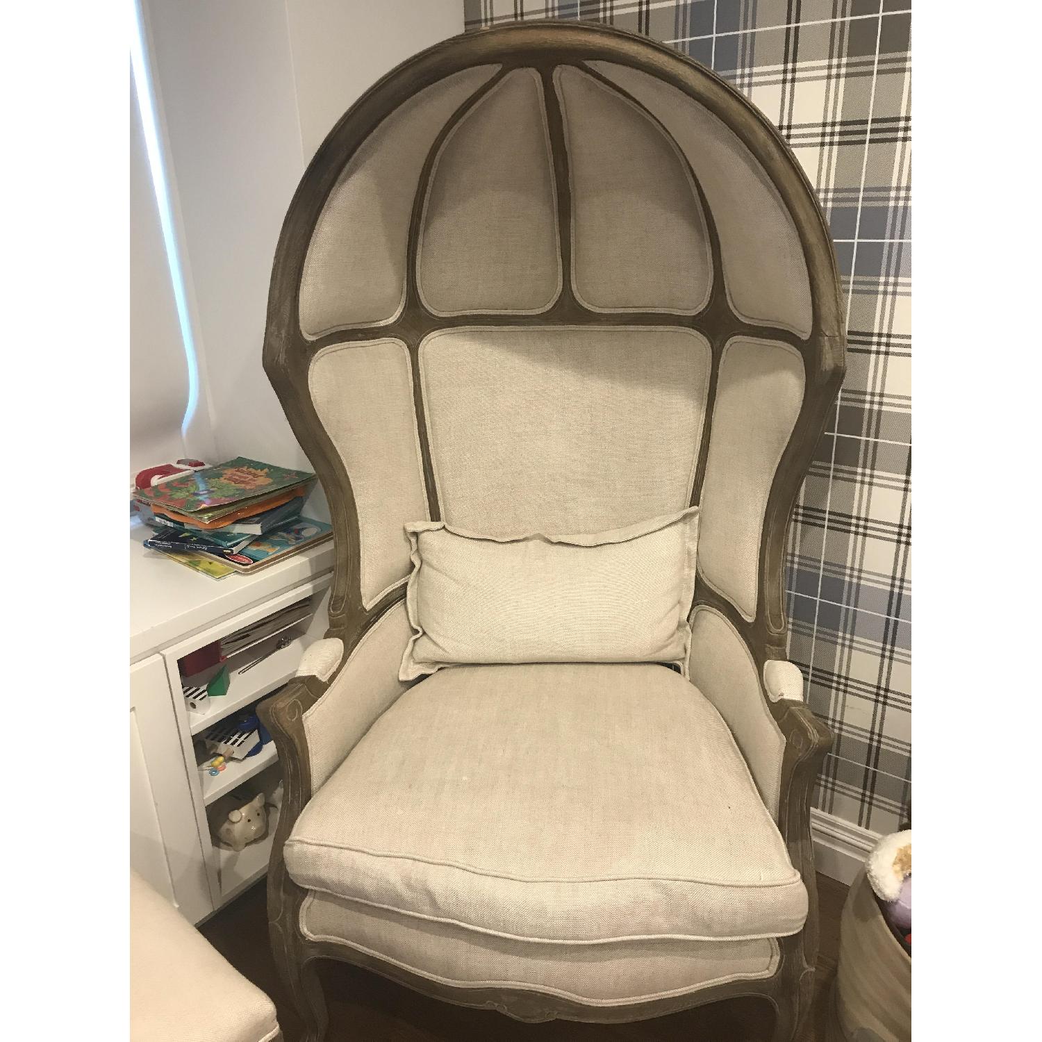 Restoration Hardware Versailles Burlap-Backed Chair w/ Pillow - image-1