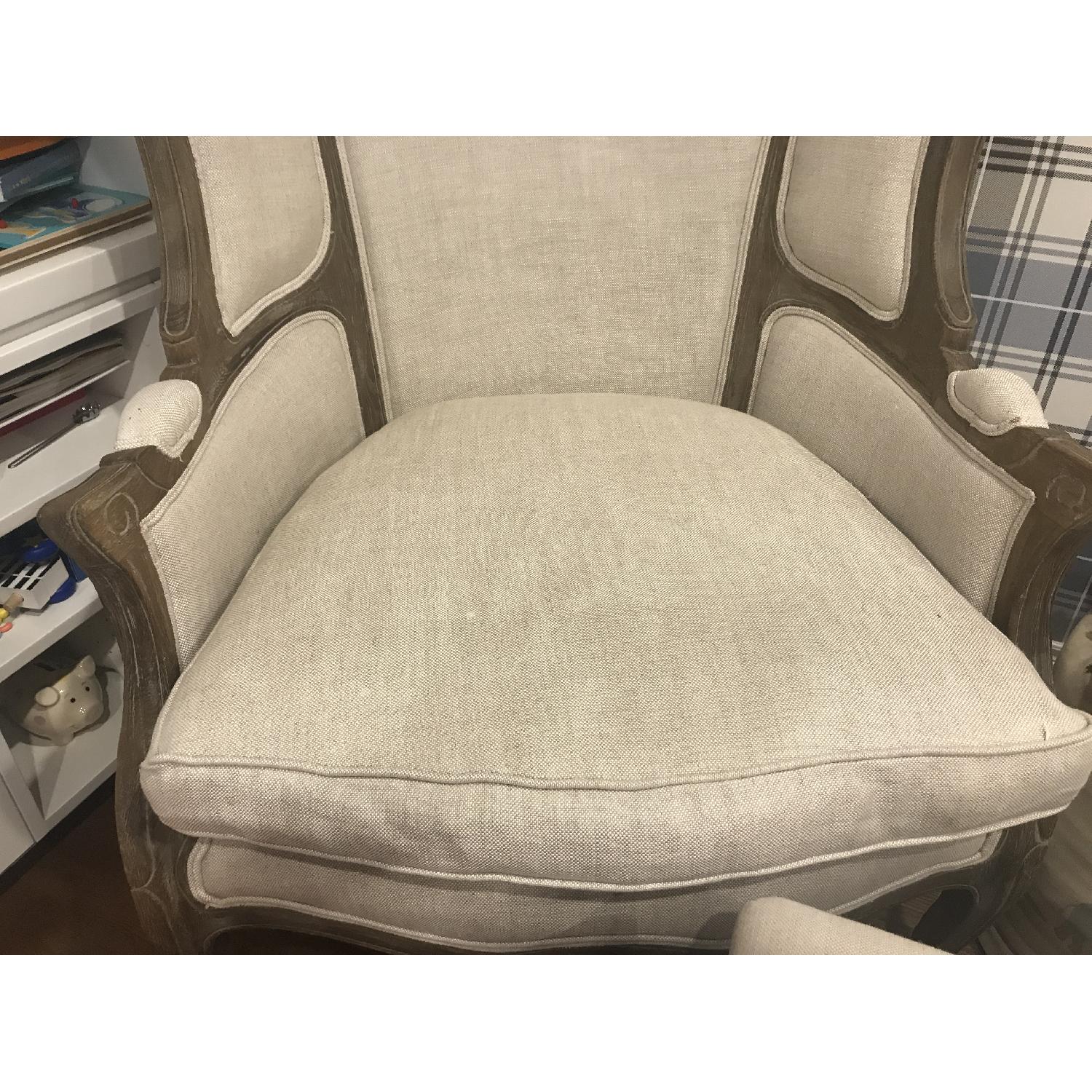 Restoration Hardware Versailles Burlap-Backed Chair w/ Pillow - image-2