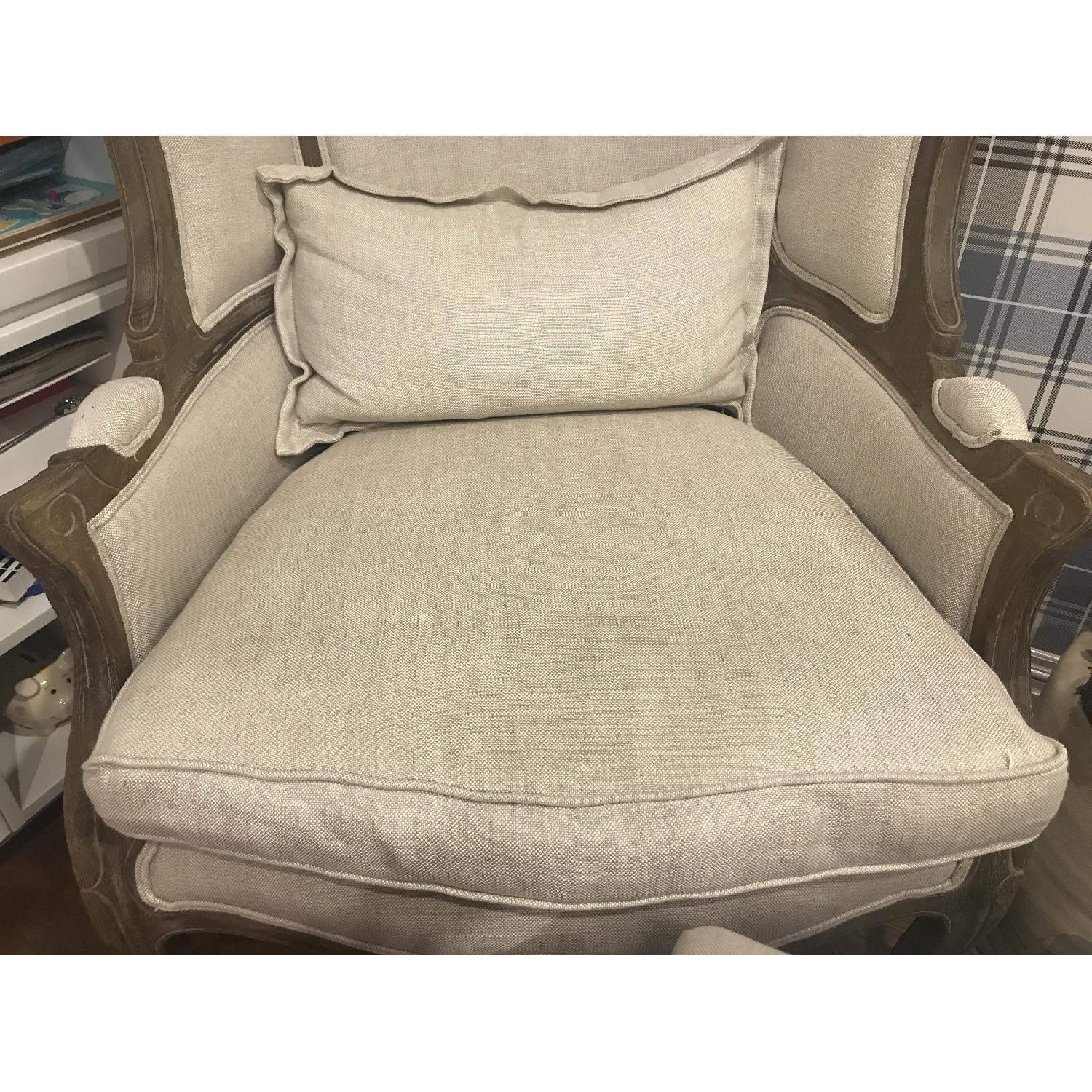 Restoration Hardware Versailles Burlap-Backed Chair w/ Pillow - image-3
