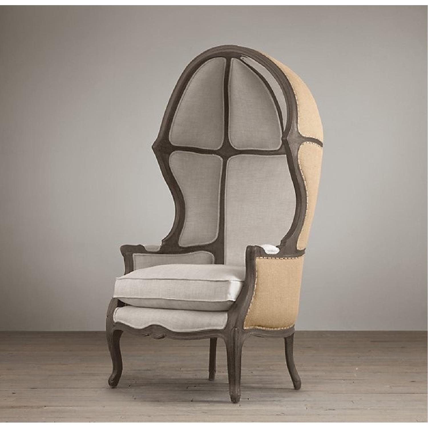 Restoration Hardware Versailles Burlap-Backed Chair w/ Pillow - image-6