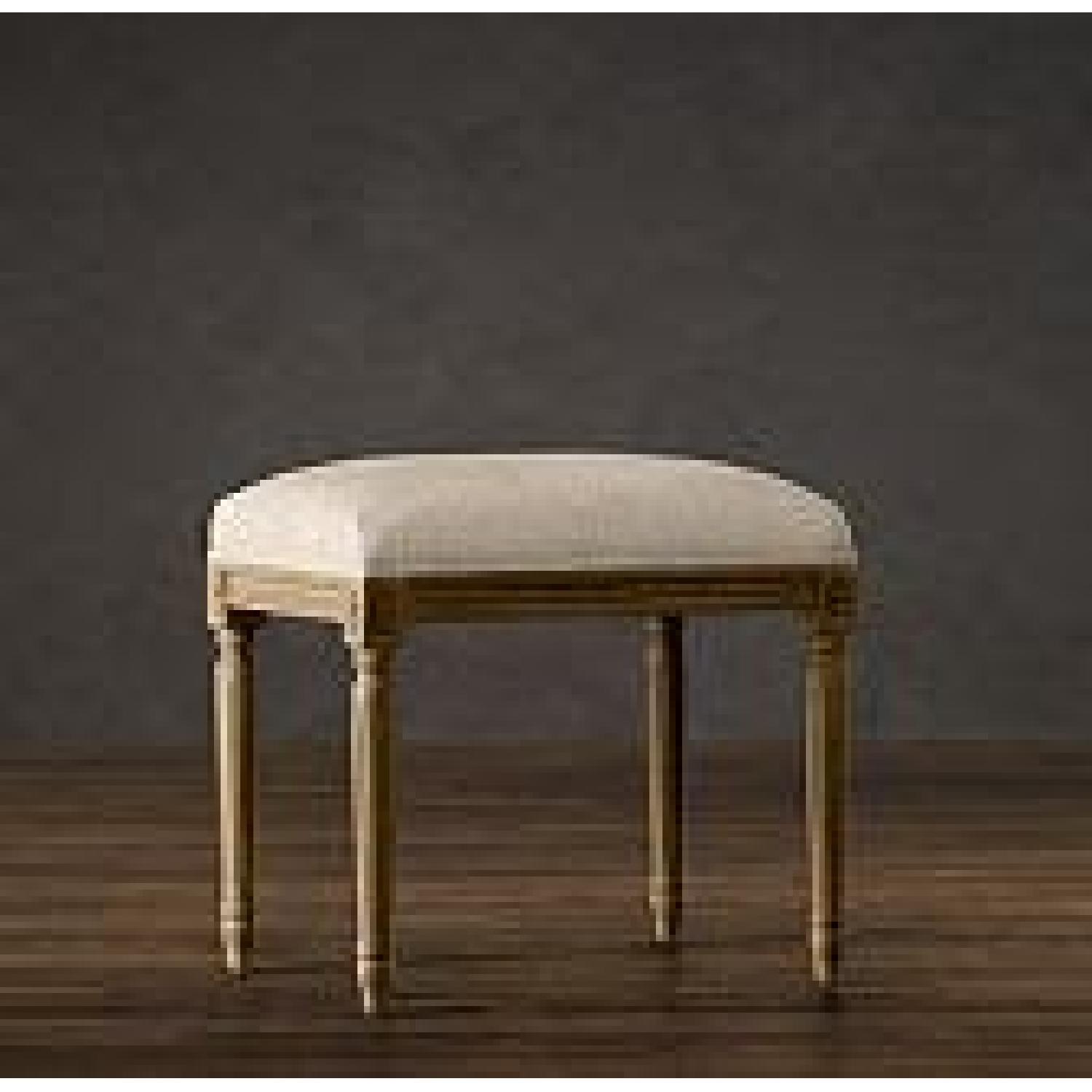 Restoration Hardware Louis Occasional Bench in Belgian Linen Sand - image-1
