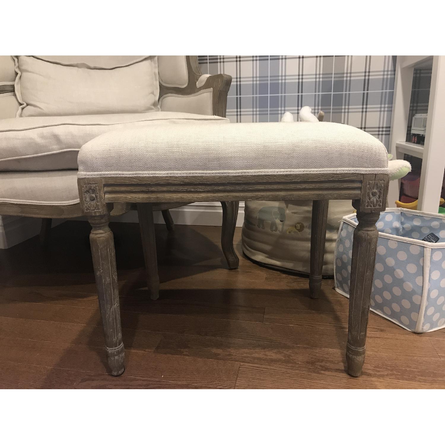 Restoration Hardware Louis Occasional Bench in Belgian Linen Sand - image-2