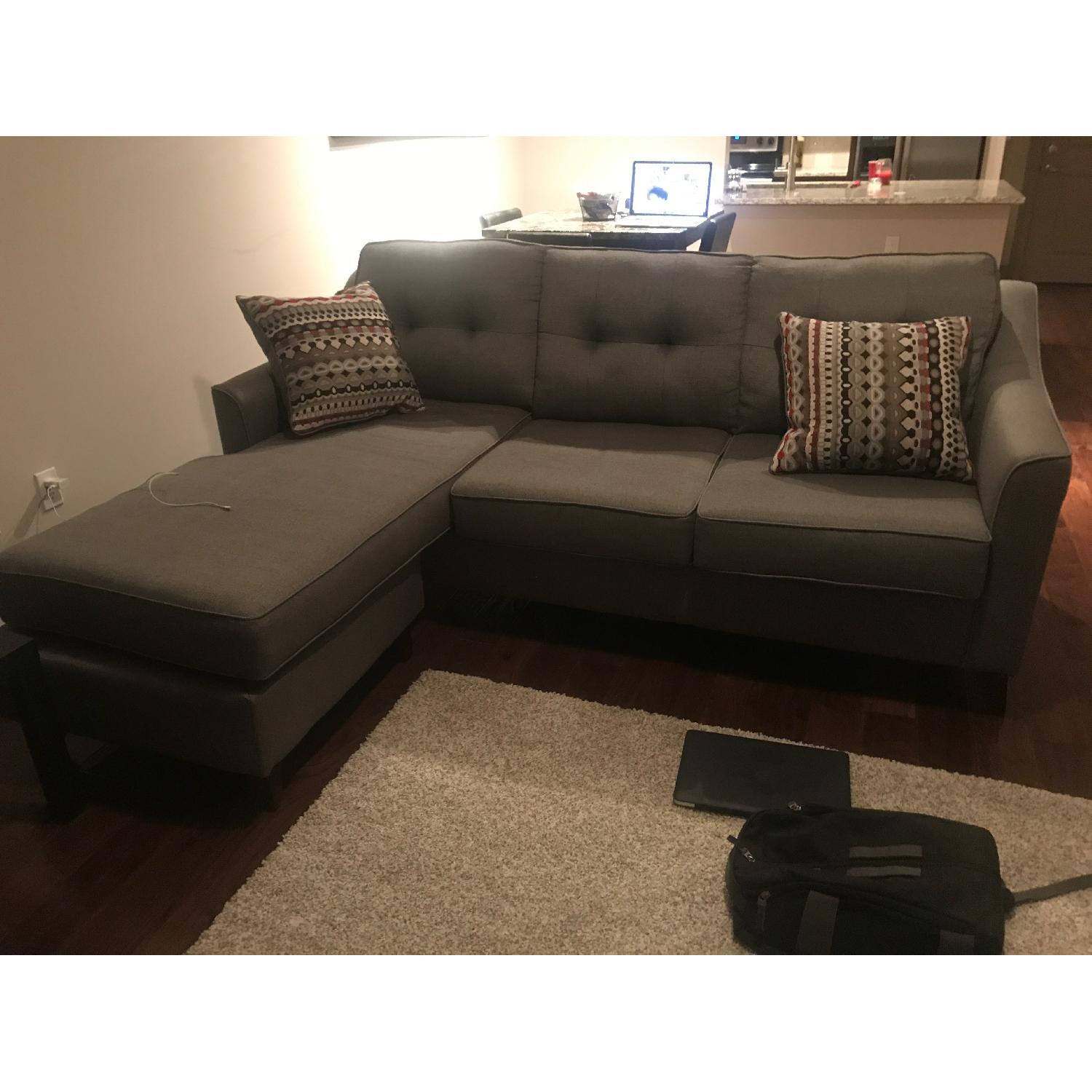 Value City Furniture Marco Chaise Sofa in Gray - image-1