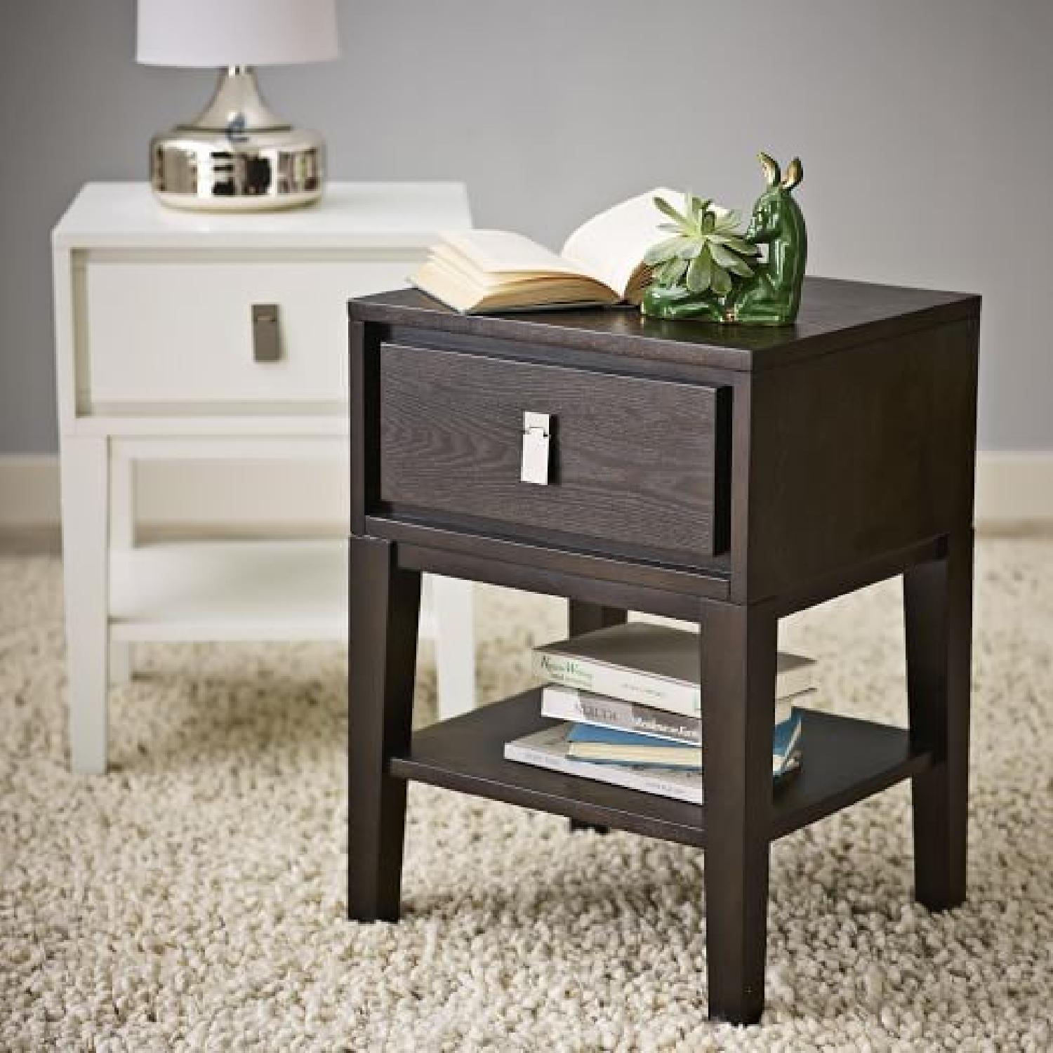 West Elm 1 Drawer & Shelf Side Table in Chocolate - image-2