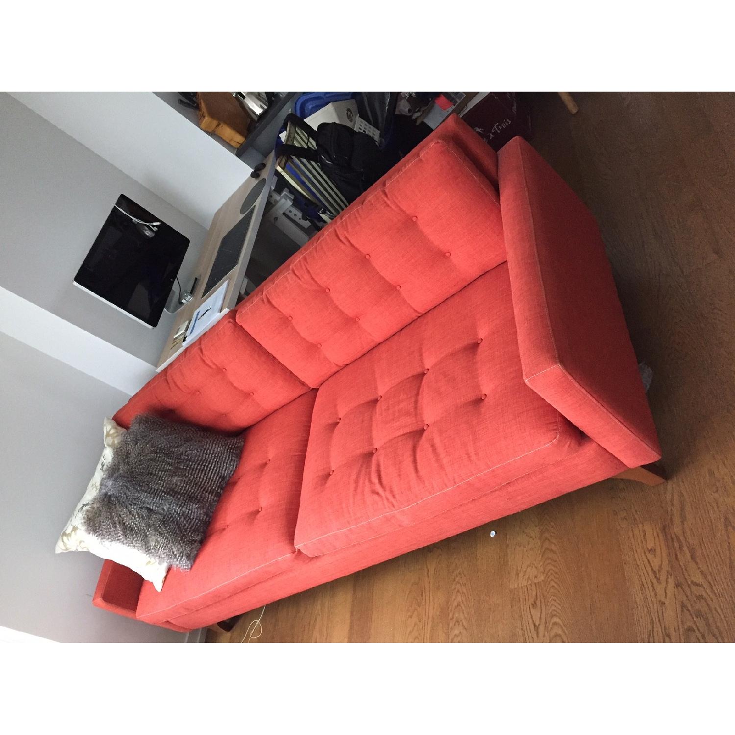 Orange Fabric Sofa - image-1