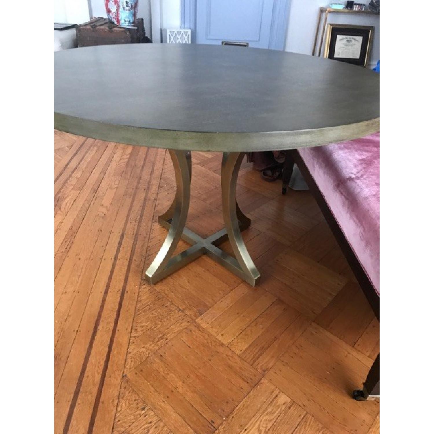 Allan Copley Designs Iris Round Dining Table w/ Gold Accent Base - image-1