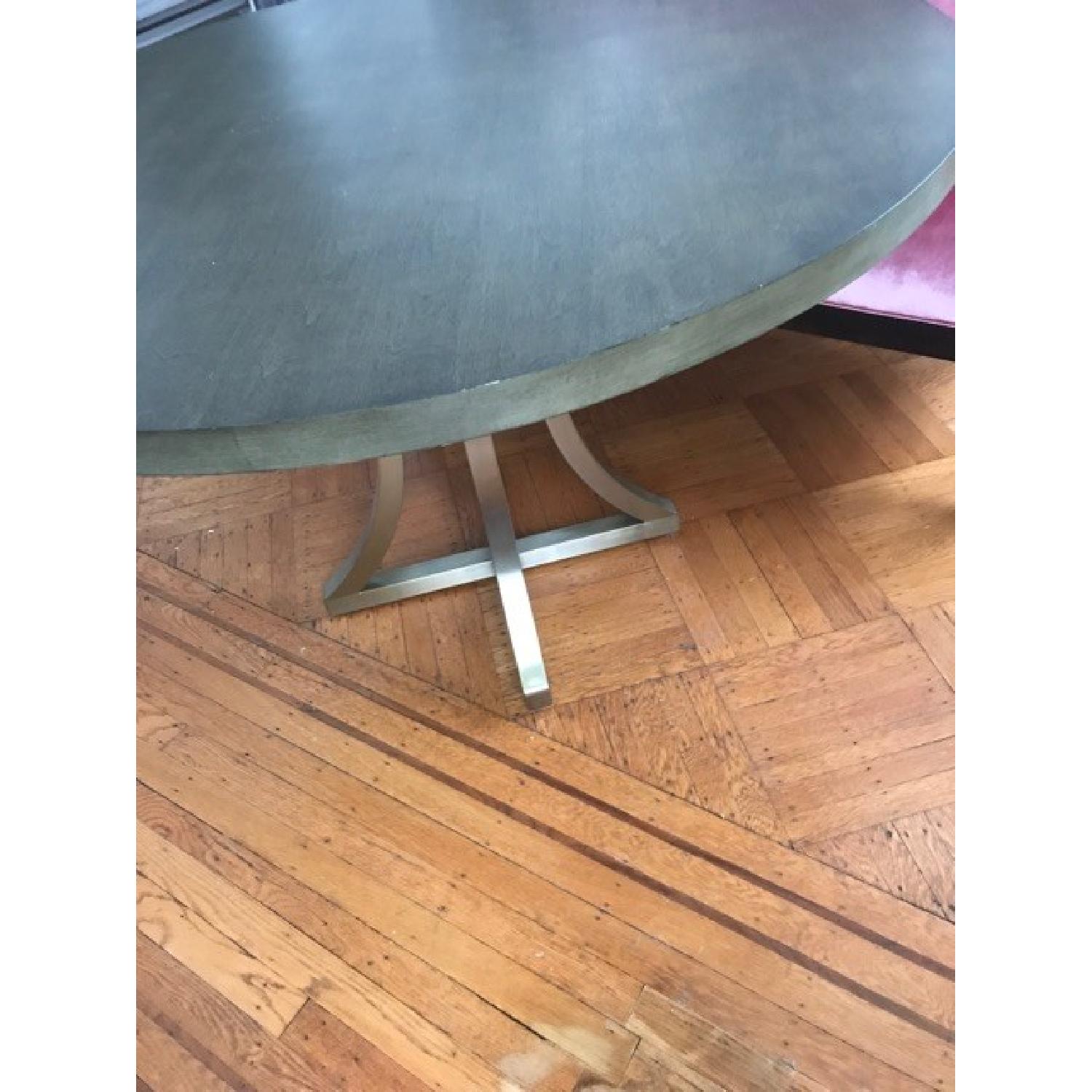 Allan Copley Designs Iris Round Dining Table w/ Gold Accent Base - image-3