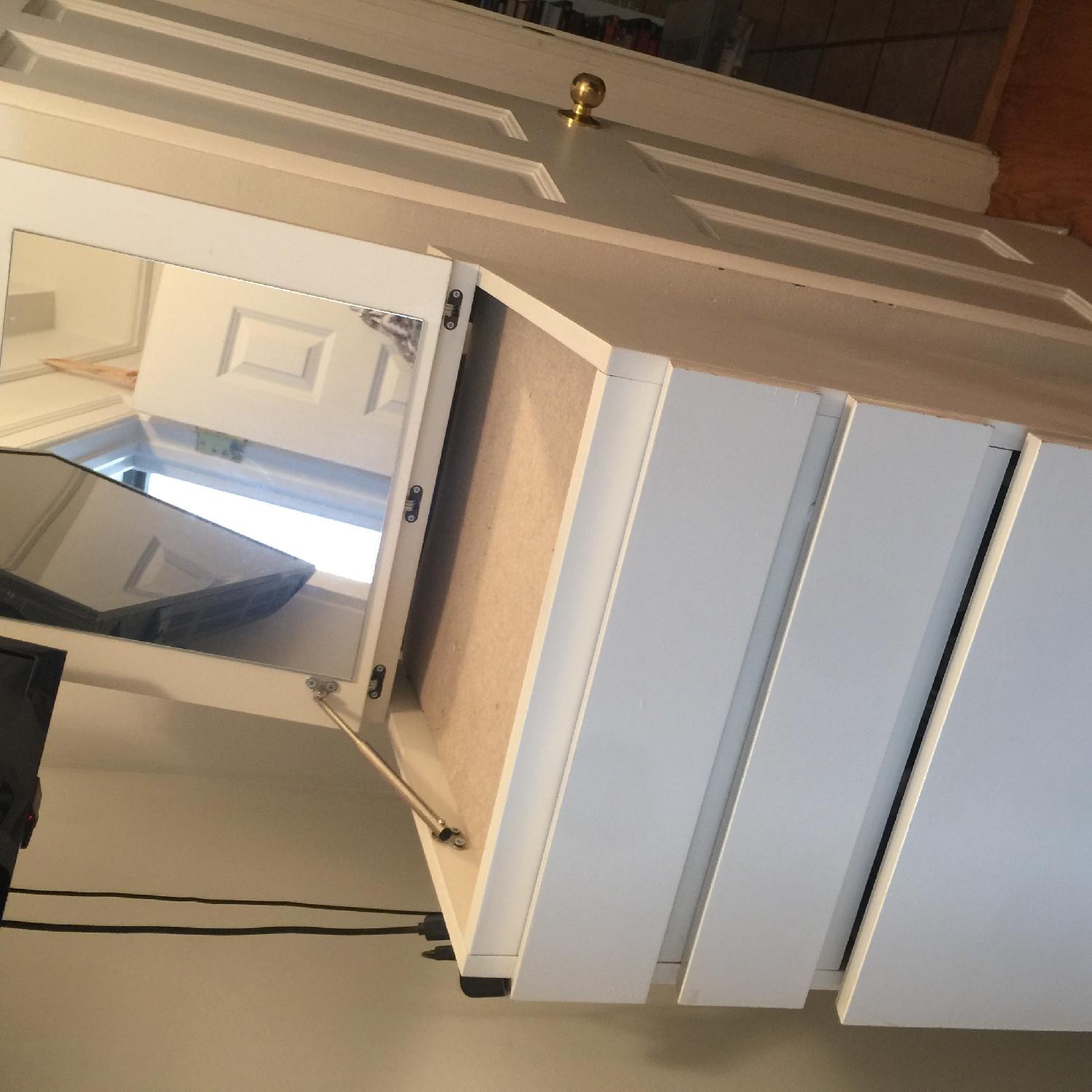 Tall IKEA malm dresser vanity with mirror - image-1